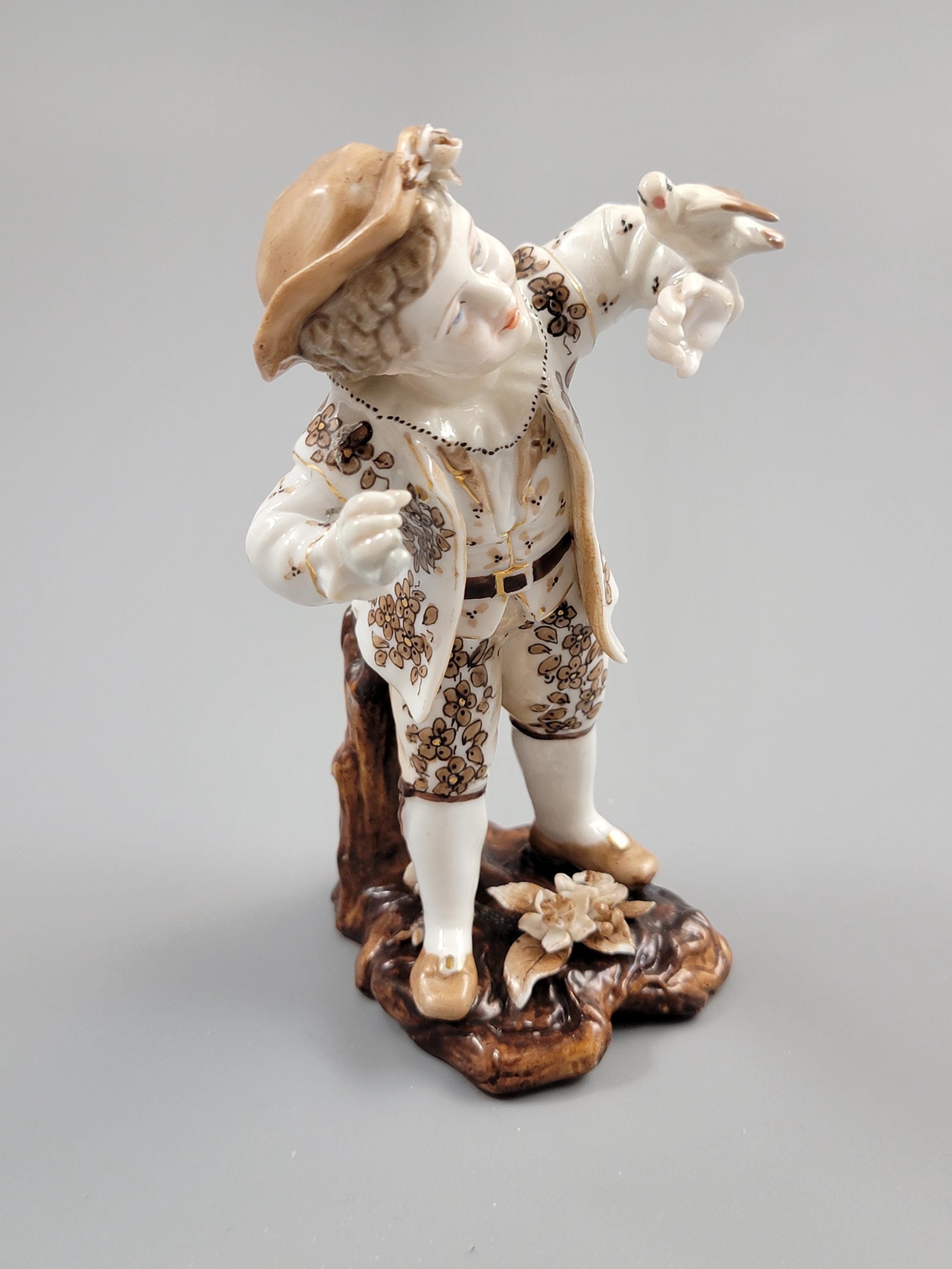 Volkstedt Boy with Bird Figurine c1877