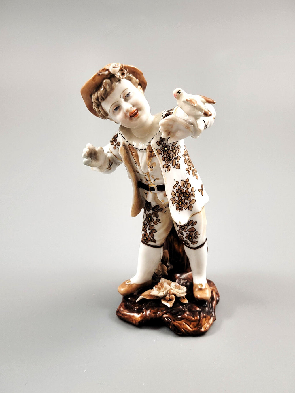 Volkstedt Boy with Bird Figurine c1877