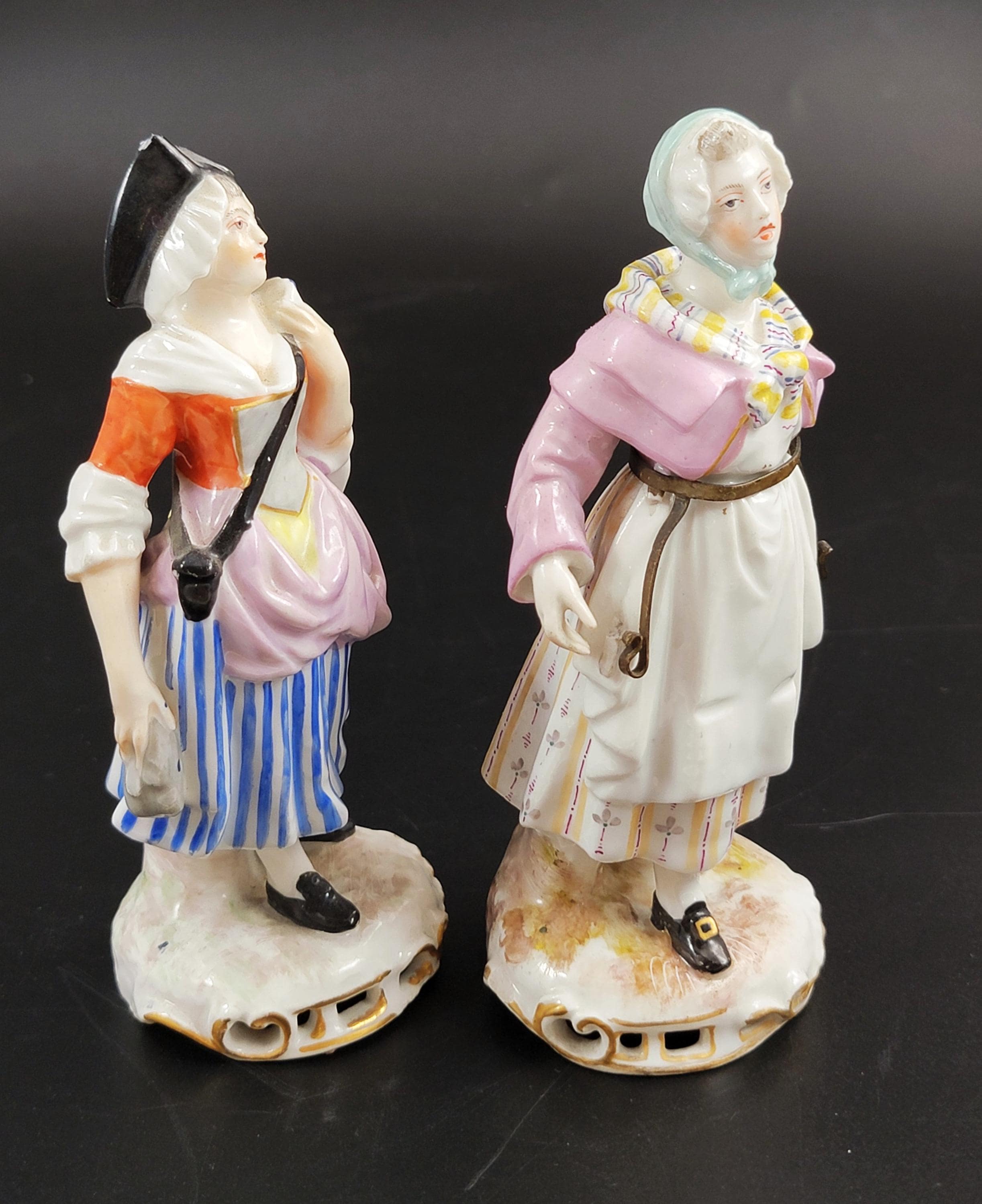 Samson Porcelain Pair Figures of Street Vendors c.1850