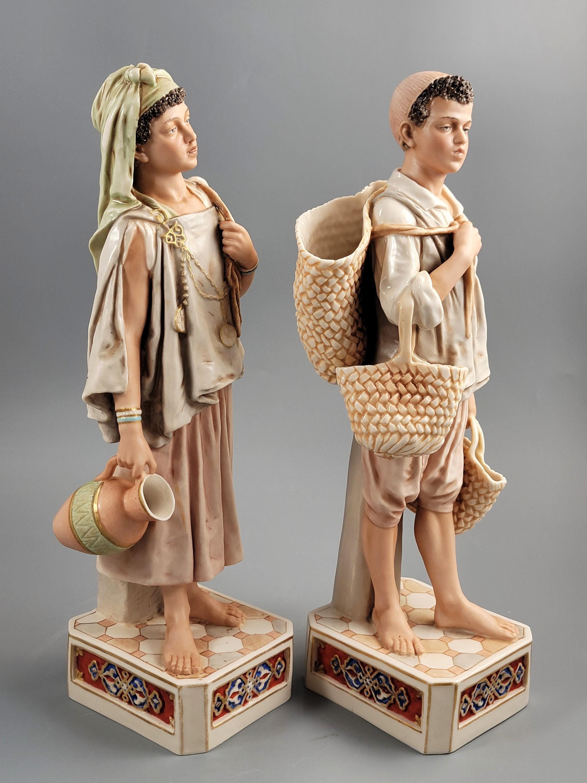 Royal Dux Prototype African Pair,  Museum Provenance, Rare, с. 1880