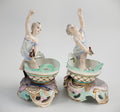 Antique Pair of German Porcelain Sweetmeat Figures, Attributed to Volkstedt, 19th Century Meissen Style