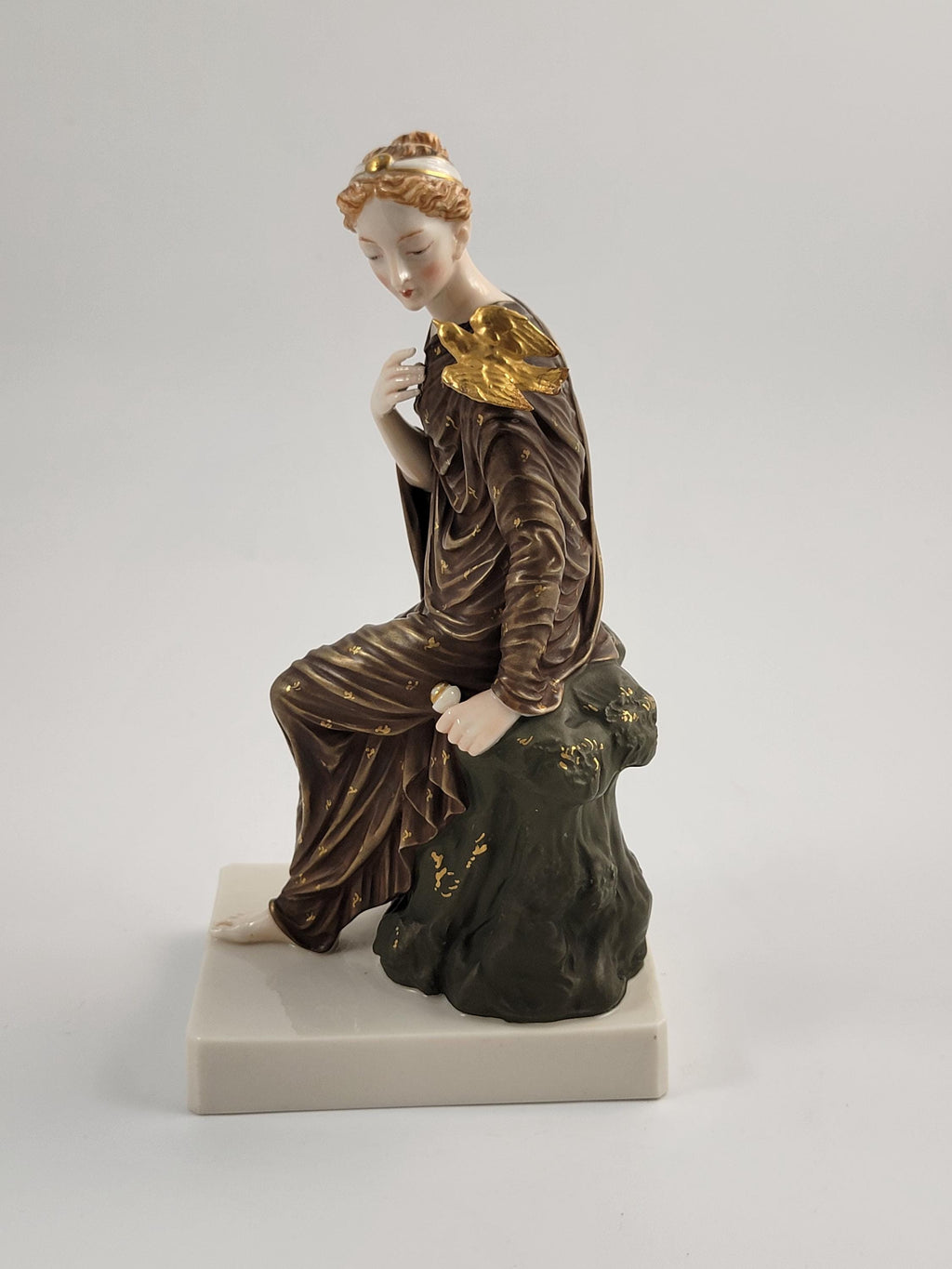 Royal Worcester Porcelain Figure, Maiden with Dove, 1880