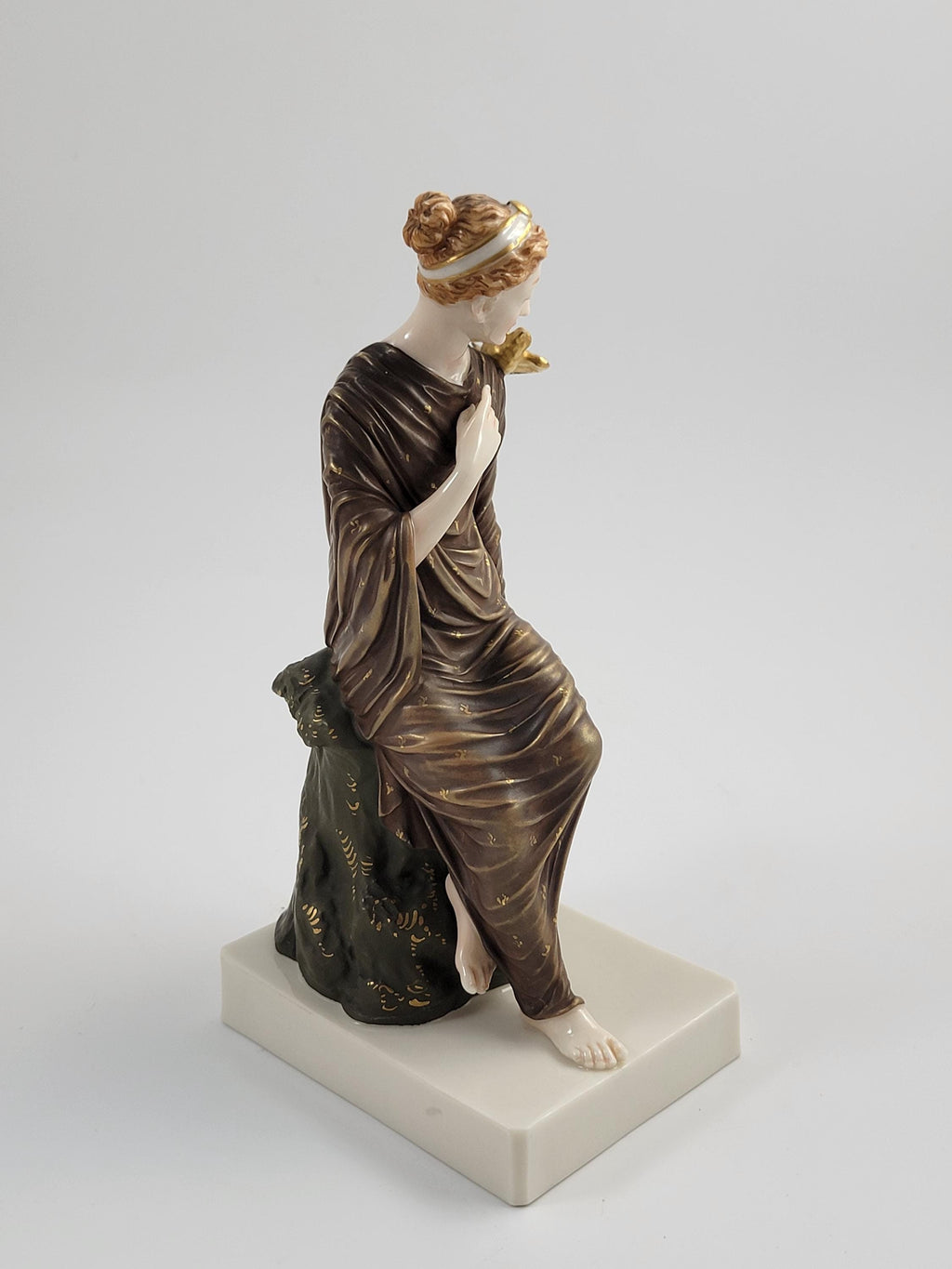 Royal Worcester Porcelain Figure, Maiden with Dove, 1880