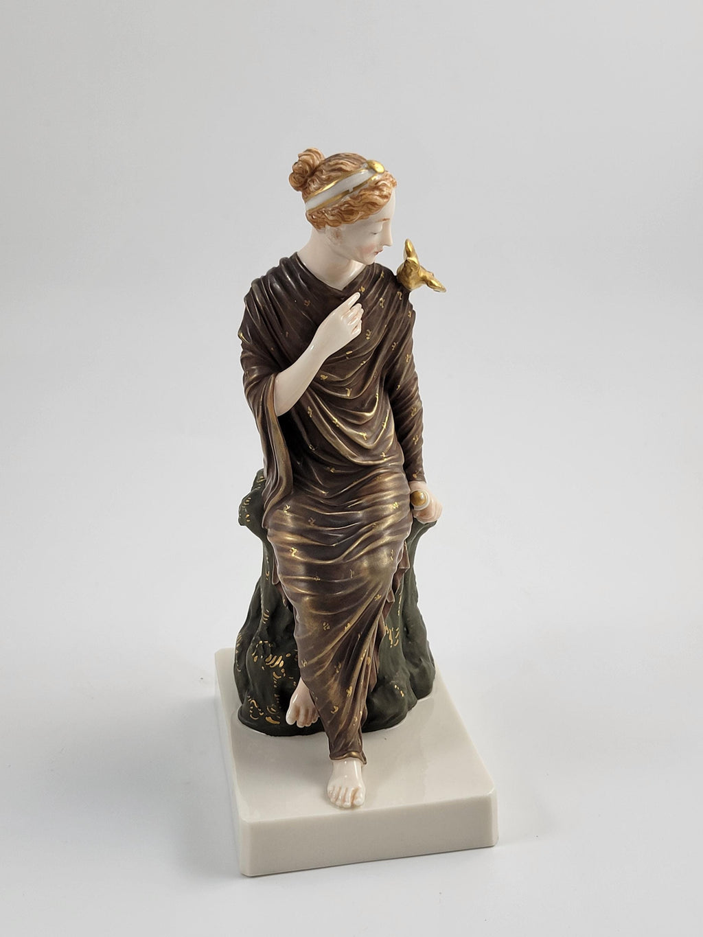 Royal Worcester Porcelain Figure, Maiden with Dove, 1880