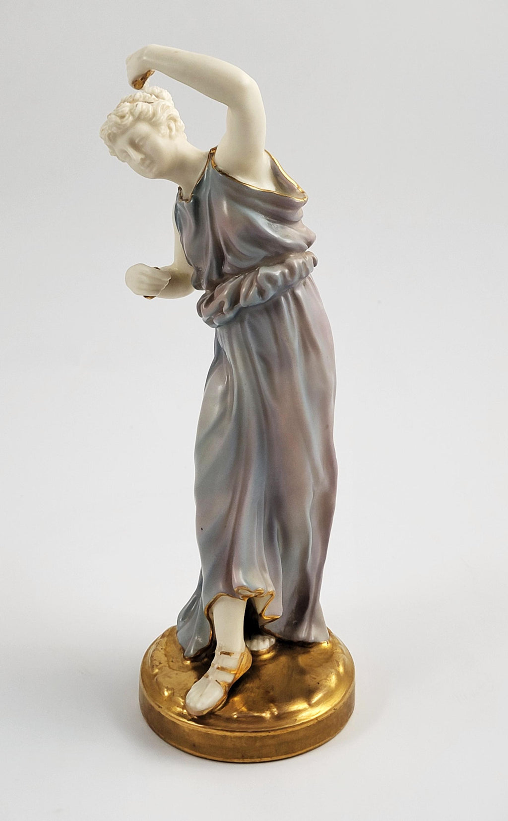 Rare Royal Worcester Porcelain Figurine of a Dancing, Lustrous Dark Glaze