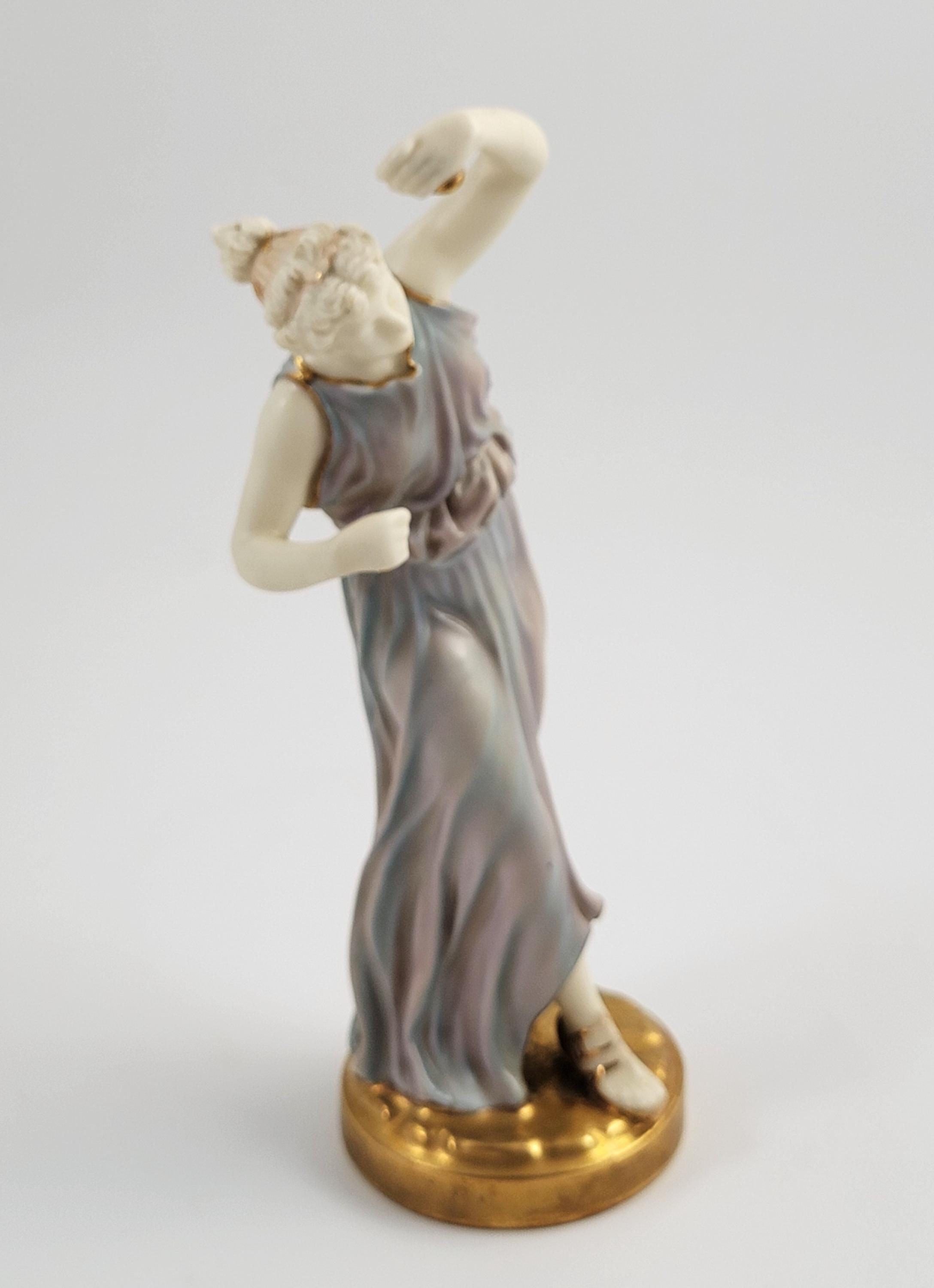 Rare Royal Worcester Porcelain Figurine of a Dancing, Lustrous Dark Glaze