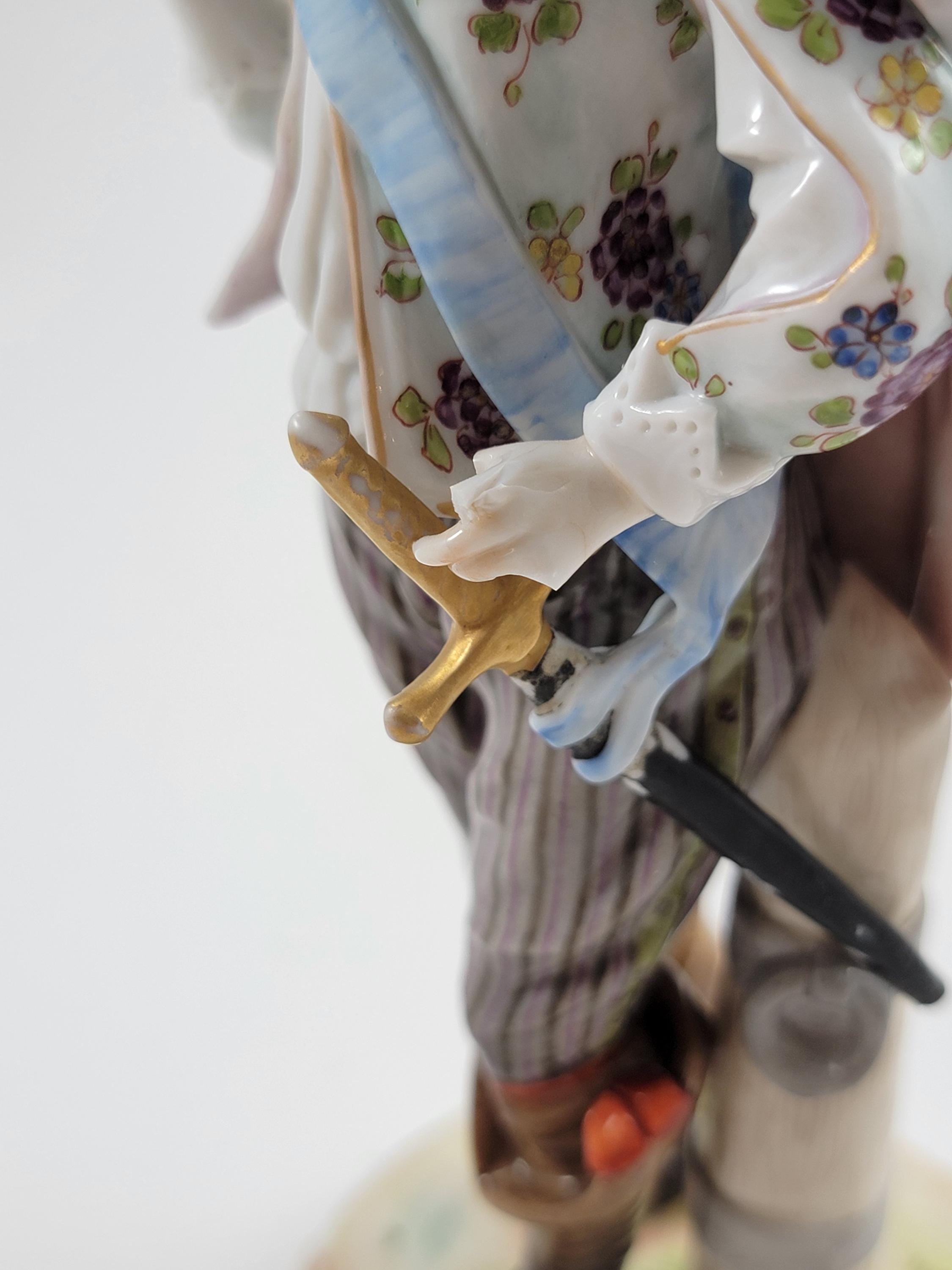 Rare Ludwigsburg Porcelain Figurines: Rococo Musketeer & Lady, c.1758-1793