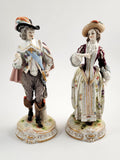 Rare Ludwigsburg Porcelain Figurines: Rococo Musketeer & Lady, c.1758-1793