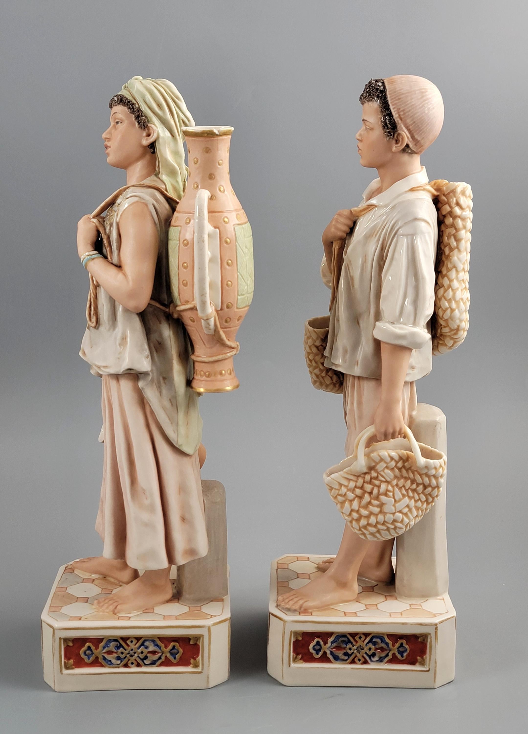 Royal Dux Prototype African Pair,  Museum Provenance, Rare, с. 1880