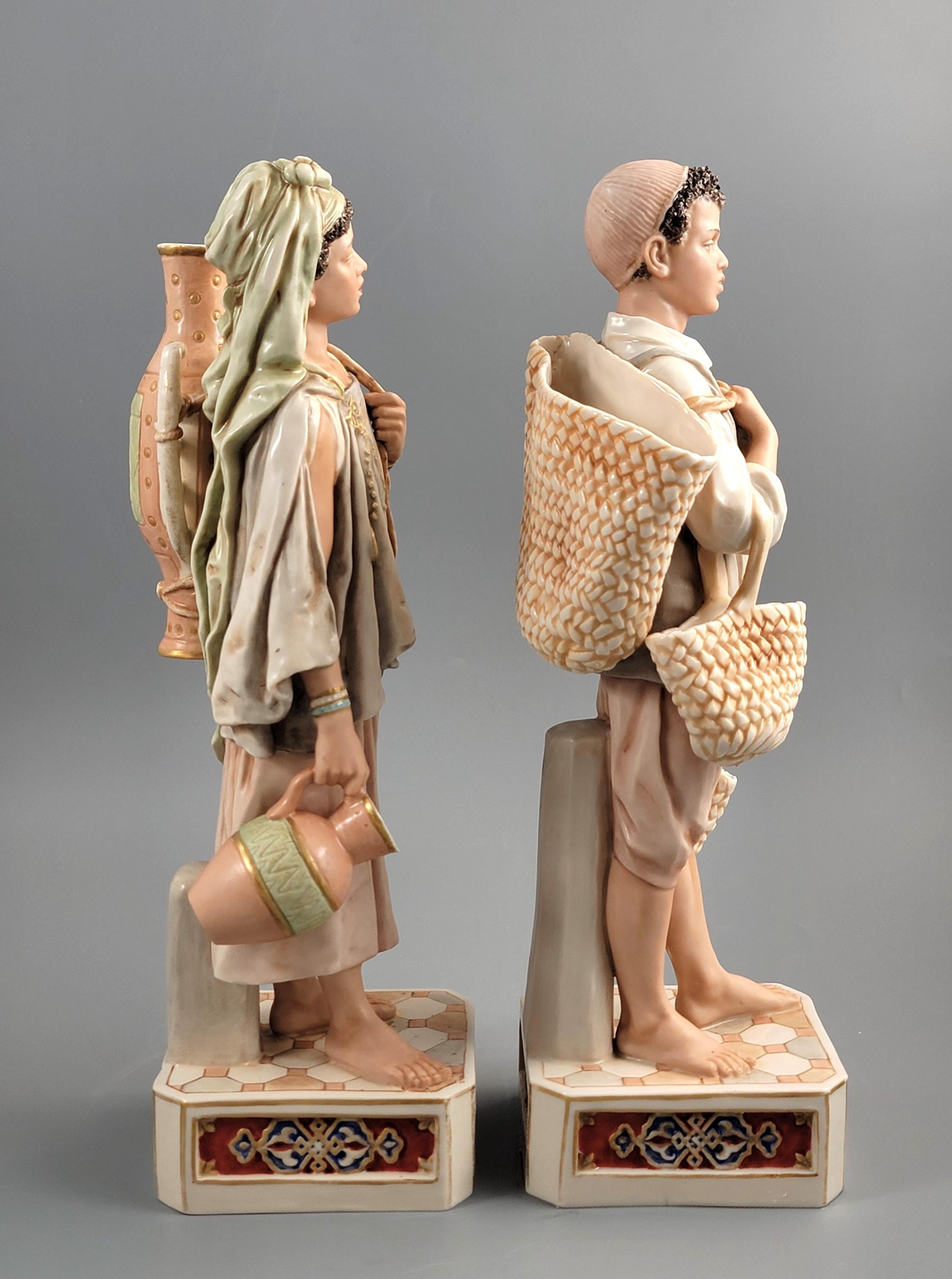 Royal Dux Prototype African Pair,  Museum Provenance, Rare, с. 1880