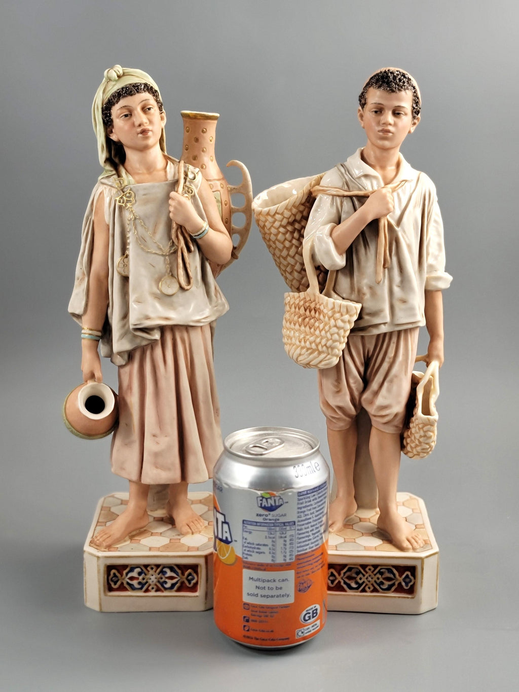 Royal Dux Prototype African Pair,  Museum Provenance, Rare, с. 1880