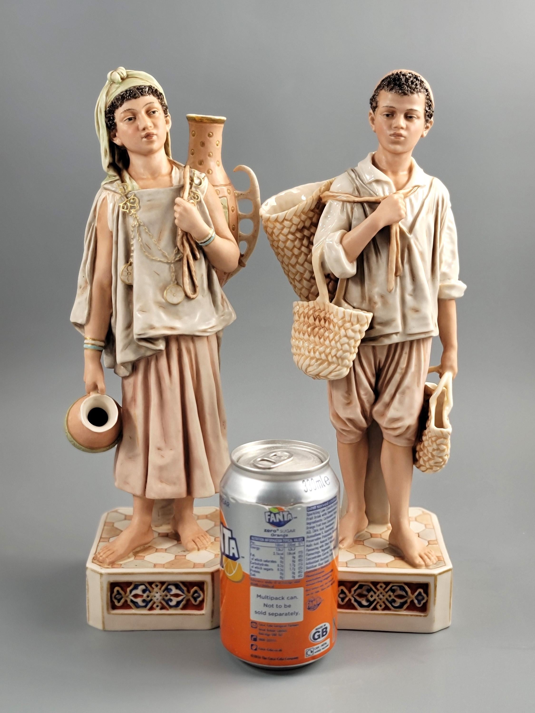 Royal Dux Prototype African Pair,  Museum Provenance, Rare, с. 1880