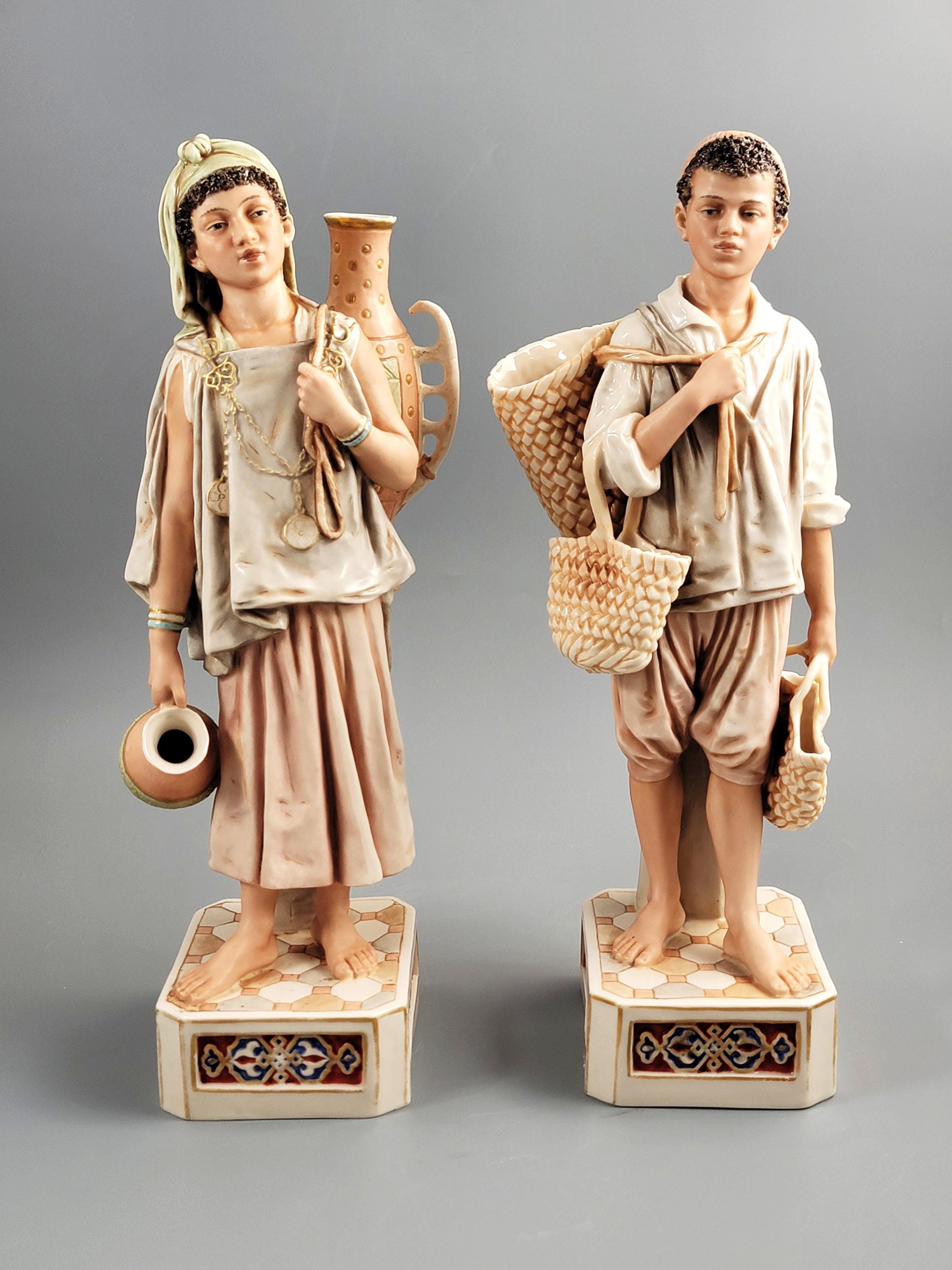 Royal Dux Prototype African Pair,  Museum Provenance, Rare, с. 1880