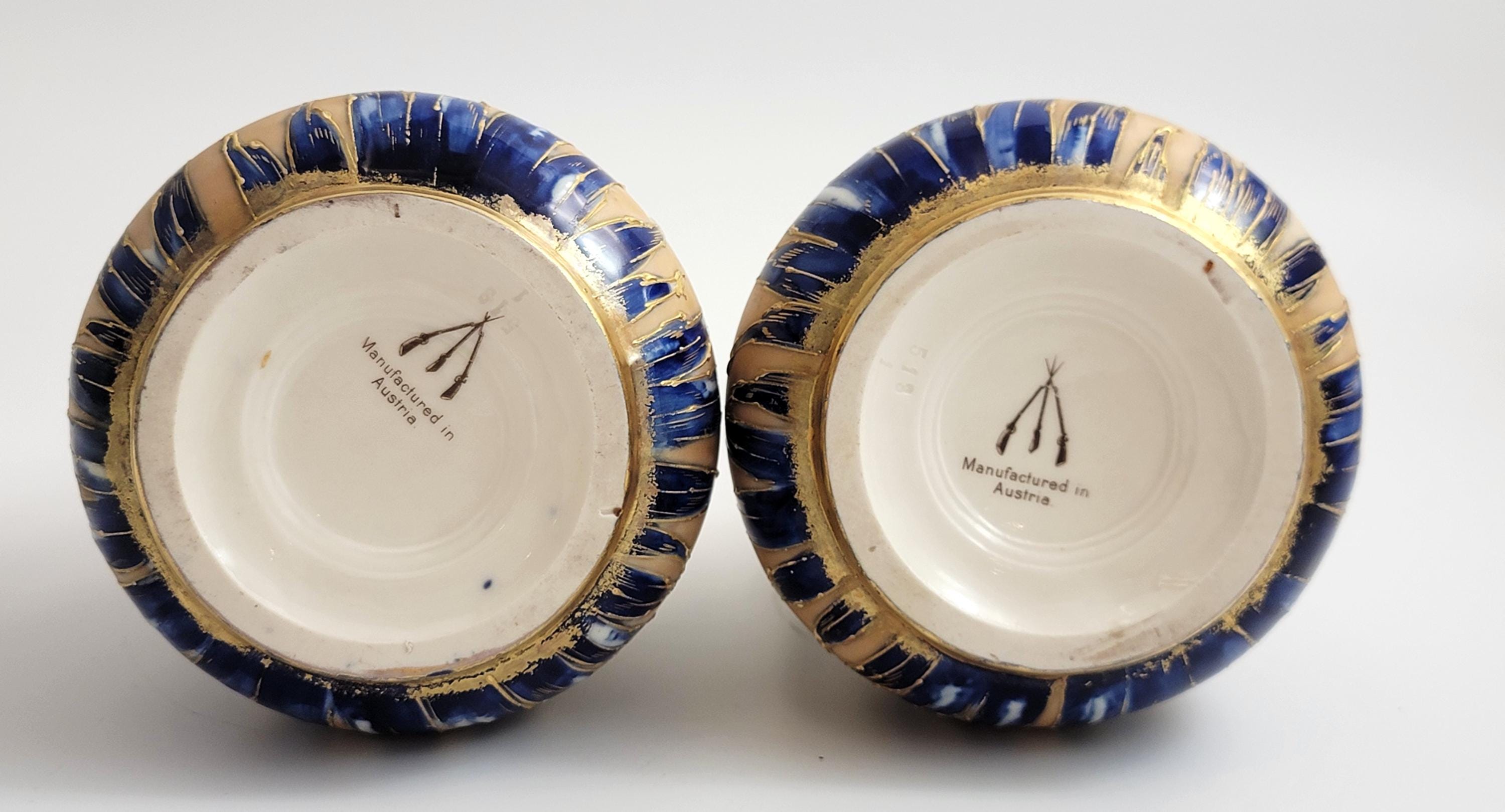 Antique Pair of Art Nouveau Porcelain Vases, Decorated by Ernst Wahliss, c. 1895