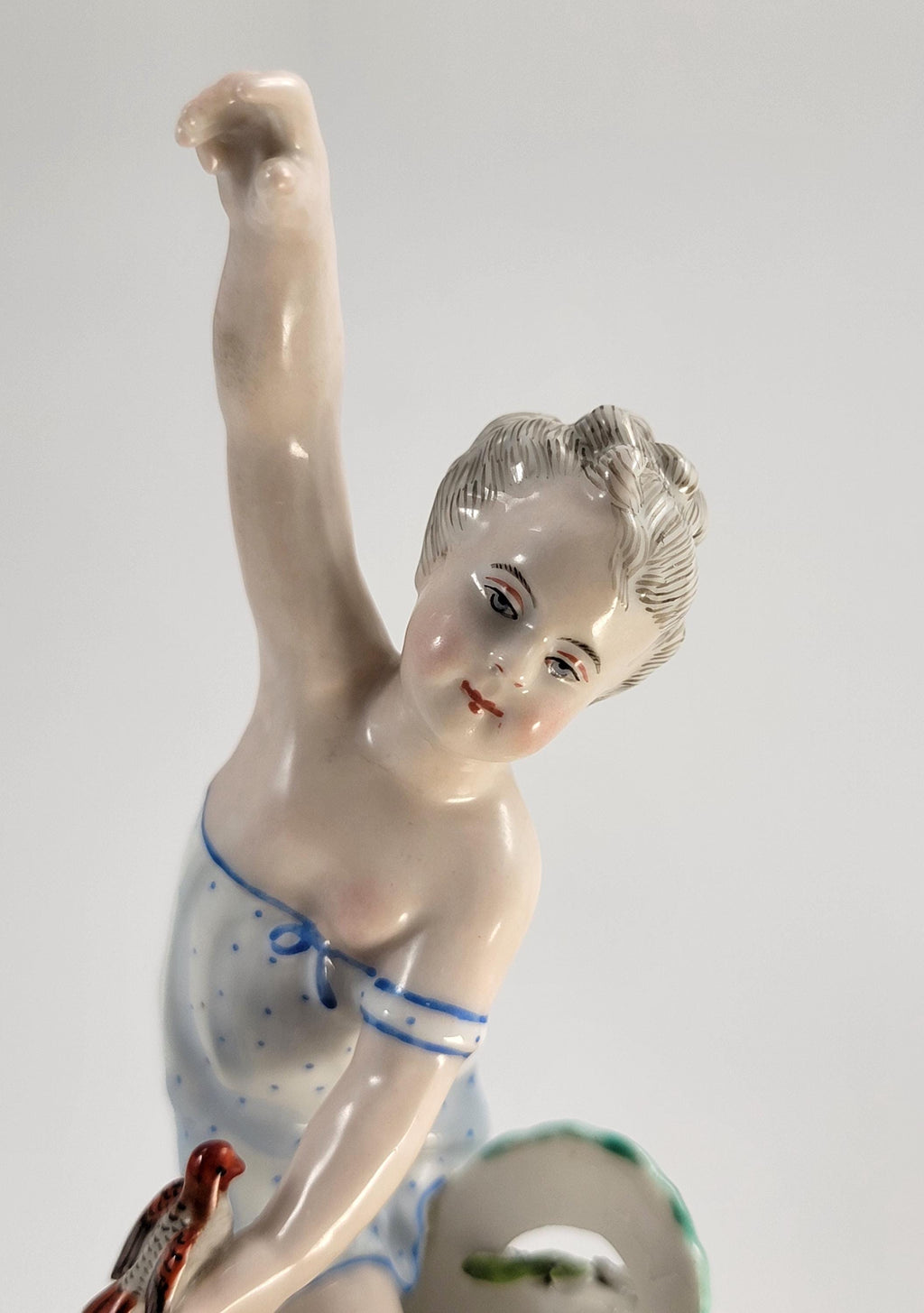 Antique Pair of German Porcelain Sweetmeat Figures, Attributed to Volkstedt, 19th Century Meissen Style