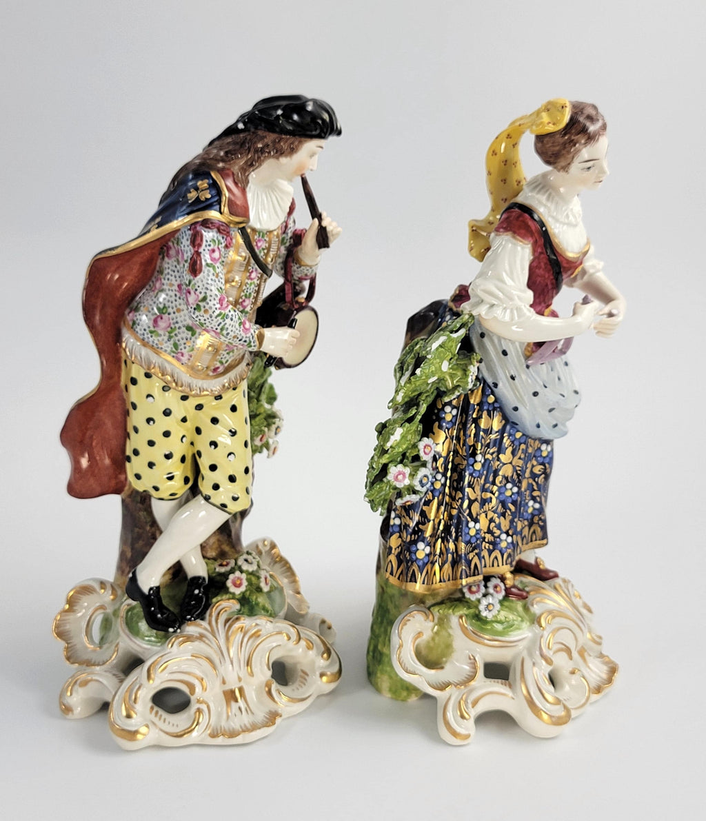 Samson Porcelain Musician Figures, Pair, Paris, After Derby, c.1880