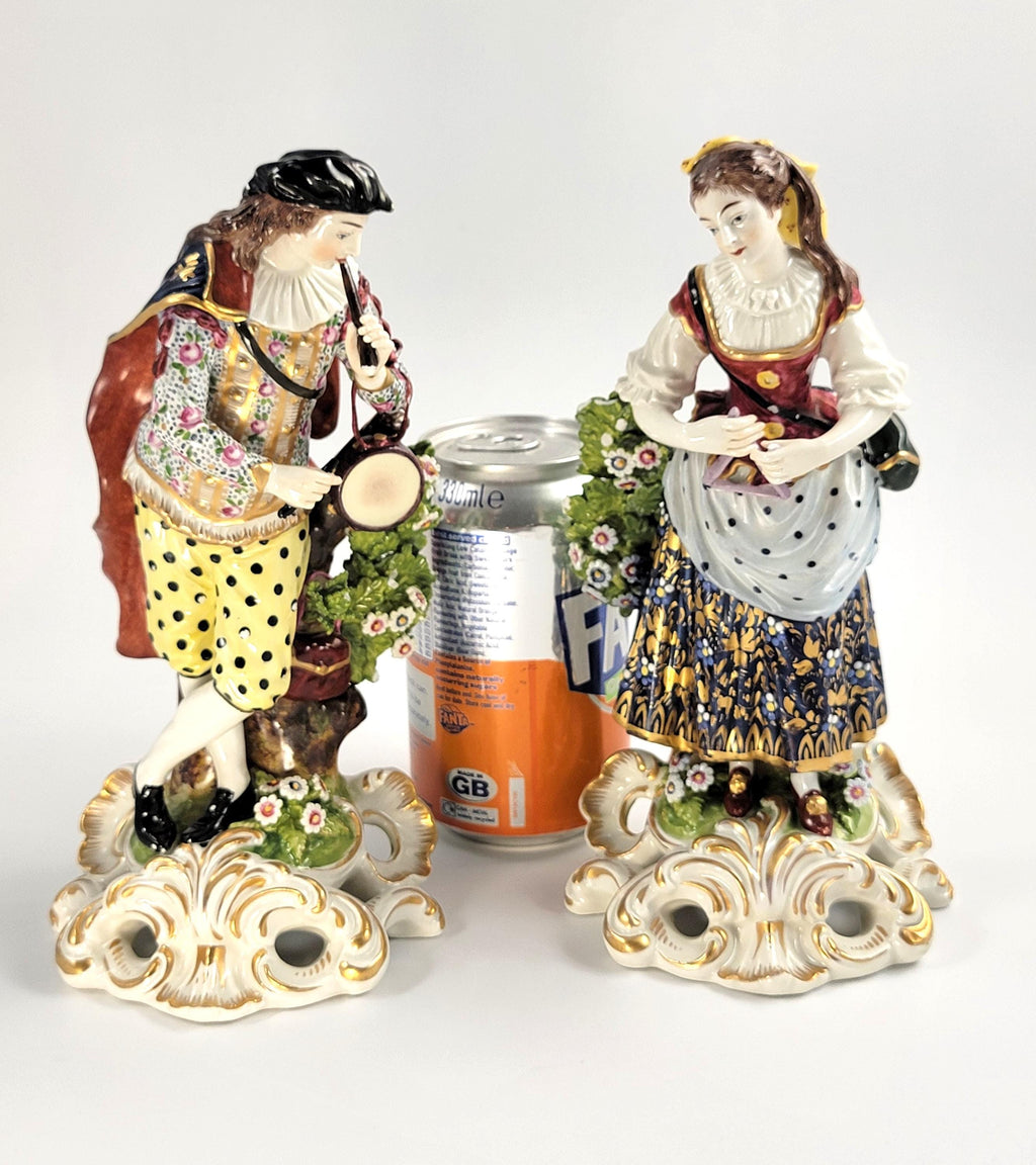 Samson Porcelain Musician Figures, Pair, Paris, After Derby, c.1880