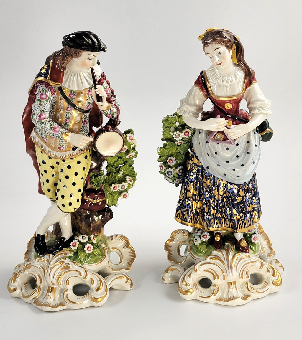 Samson Porcelain Musician Figures, Pair, Paris, After Derby, c.1880