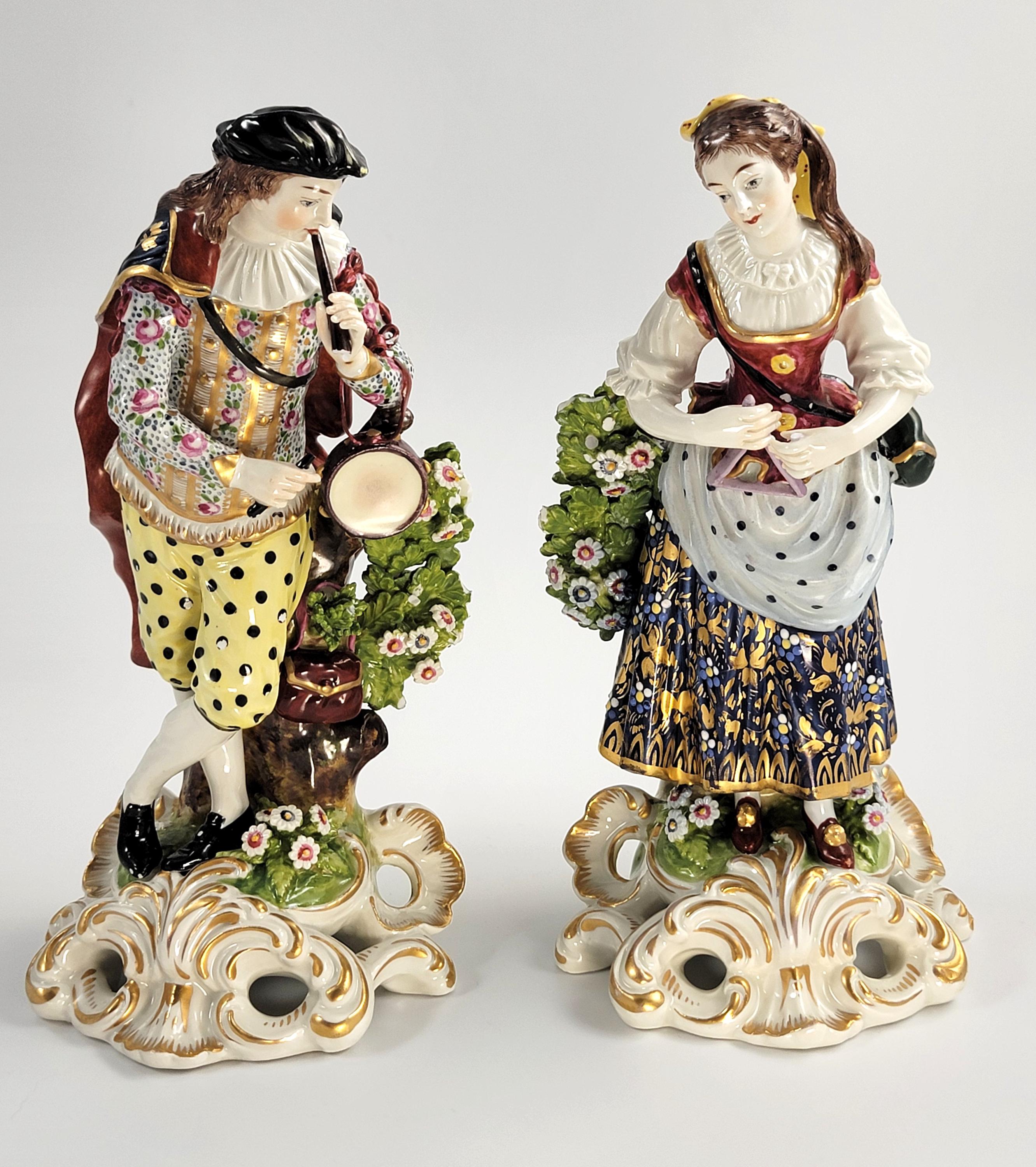 Samson Porcelain Musician Figures, Pair, Paris, After Derby, c.1880
