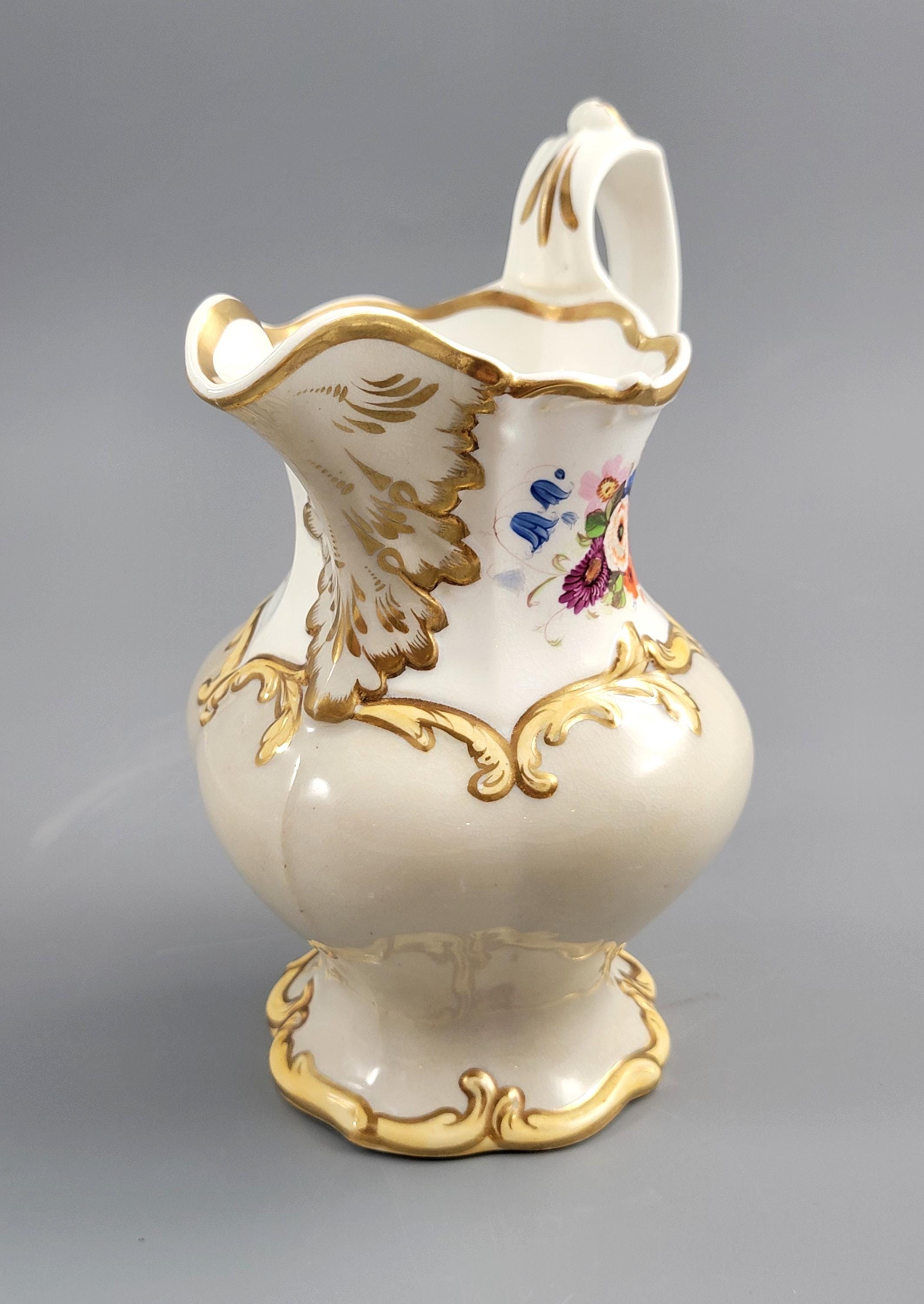 Antique English Porcelain Jug by Rockingham, Model 8376, c.1830
