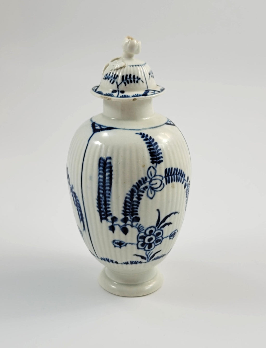 Worcester Tea Canister, c.1775, English Blue and White Porcelain, First Period