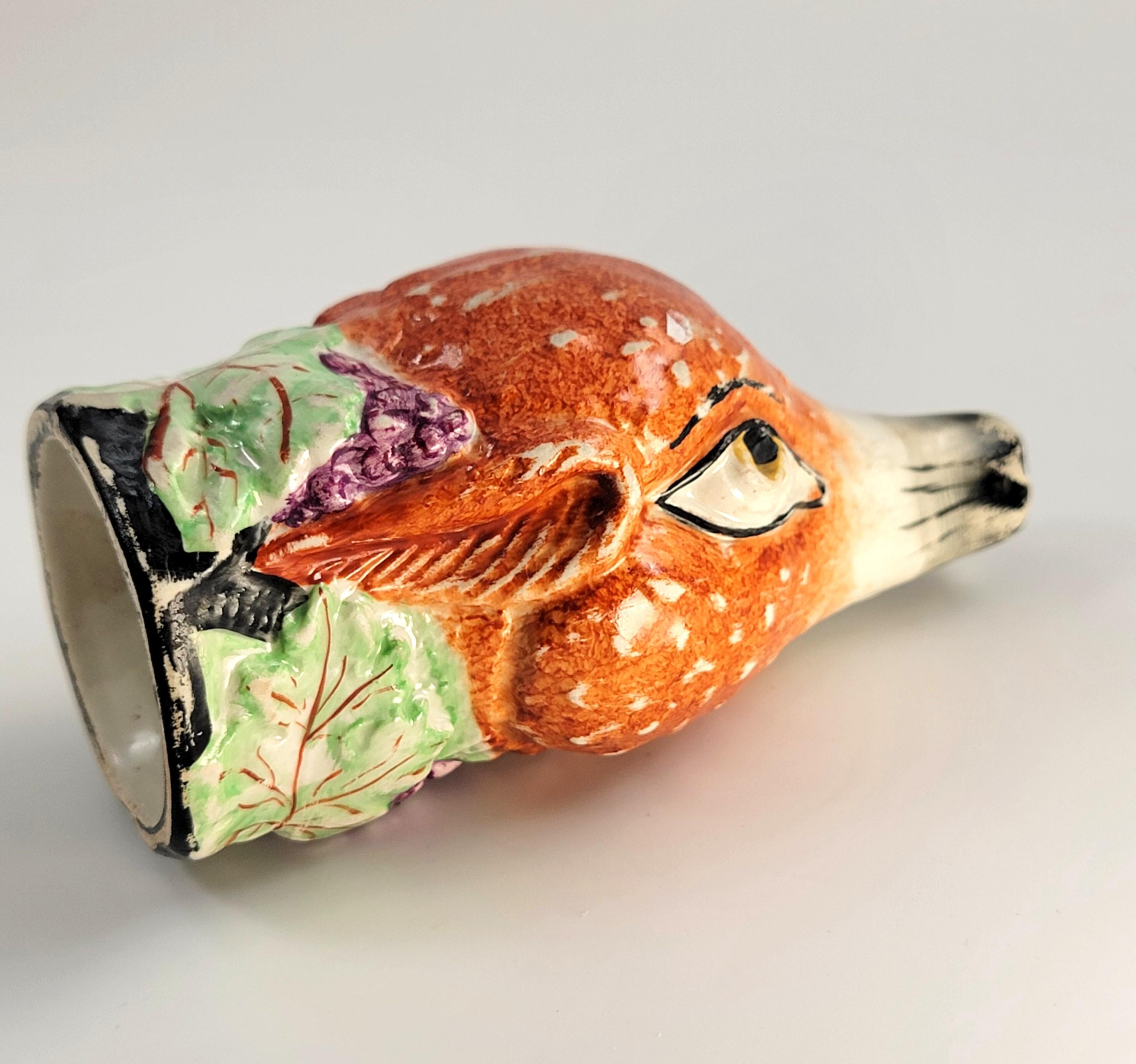 Rare Royal Staffordshire Porcelain Stirrup Cup, circa 1820-1840