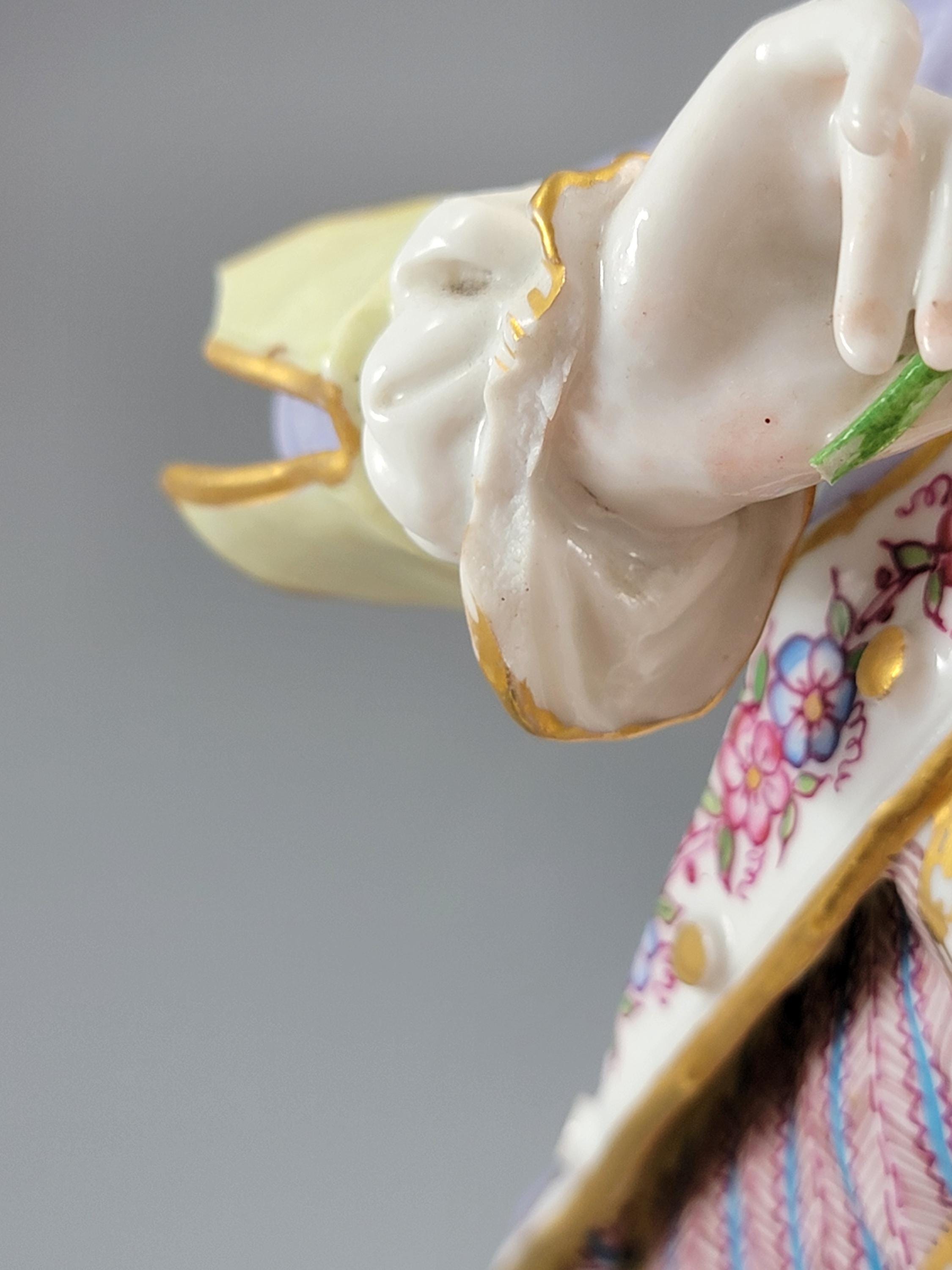 Rare 18th Century German Porcelain Figures: Rococo Style Pair