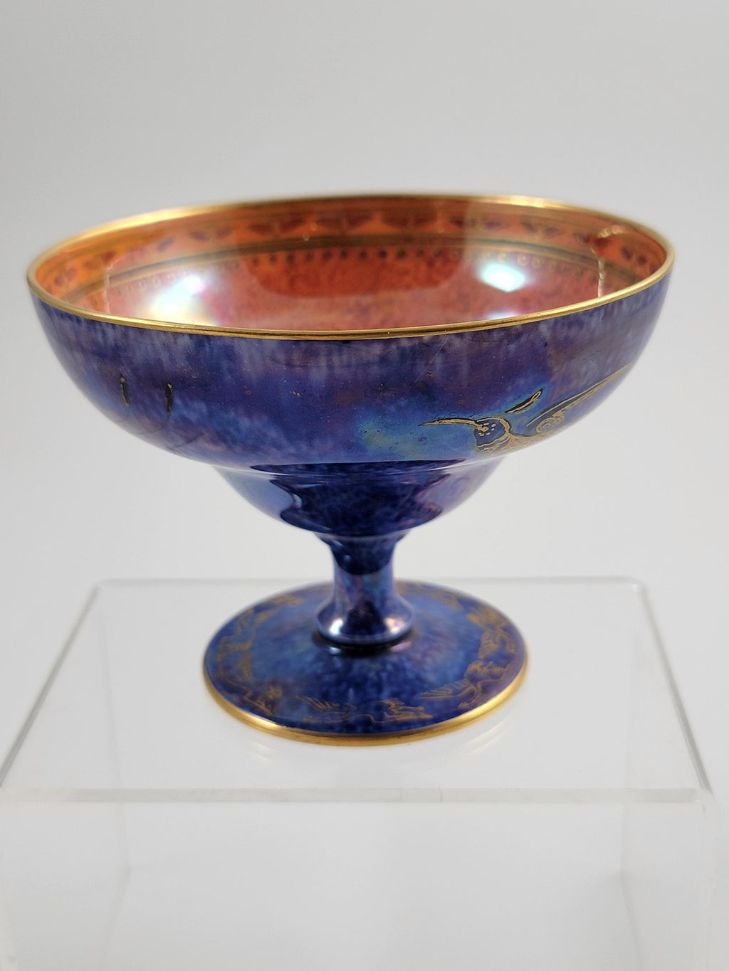 Makeig-Jones Wedgwood Lustre Melba Cup, Hummingbird & Geese, Z5294, c.1915