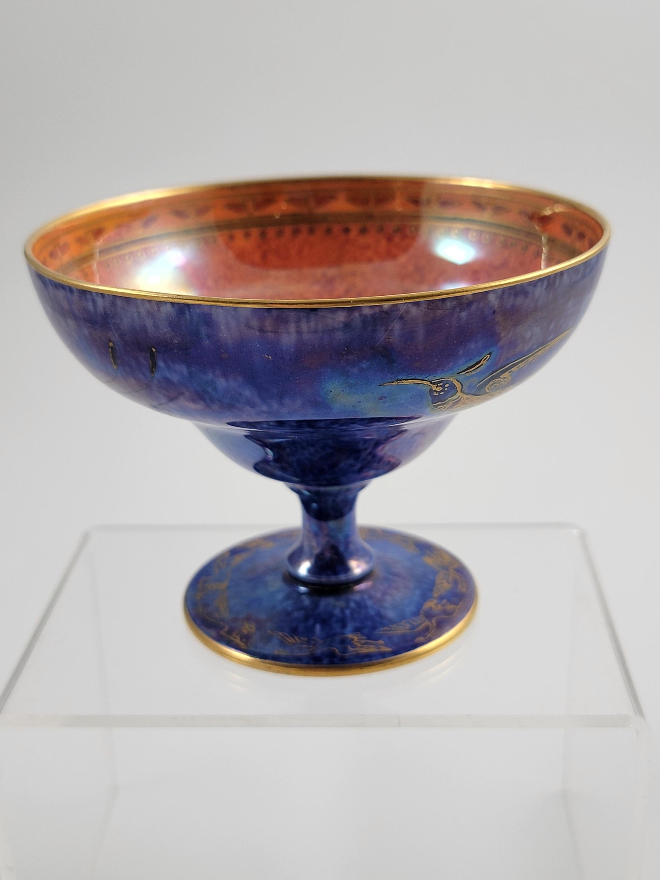 Makeig-Jones Wedgwood Lustre Melba Cup, Hummingbird & Geese, Z5294, c.1915