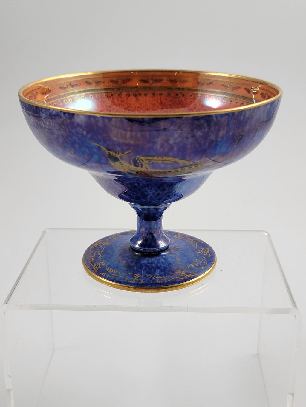Makeig-Jones Wedgwood Lustre Melba Cup, Hummingbird & Geese, Z5294, c.1915