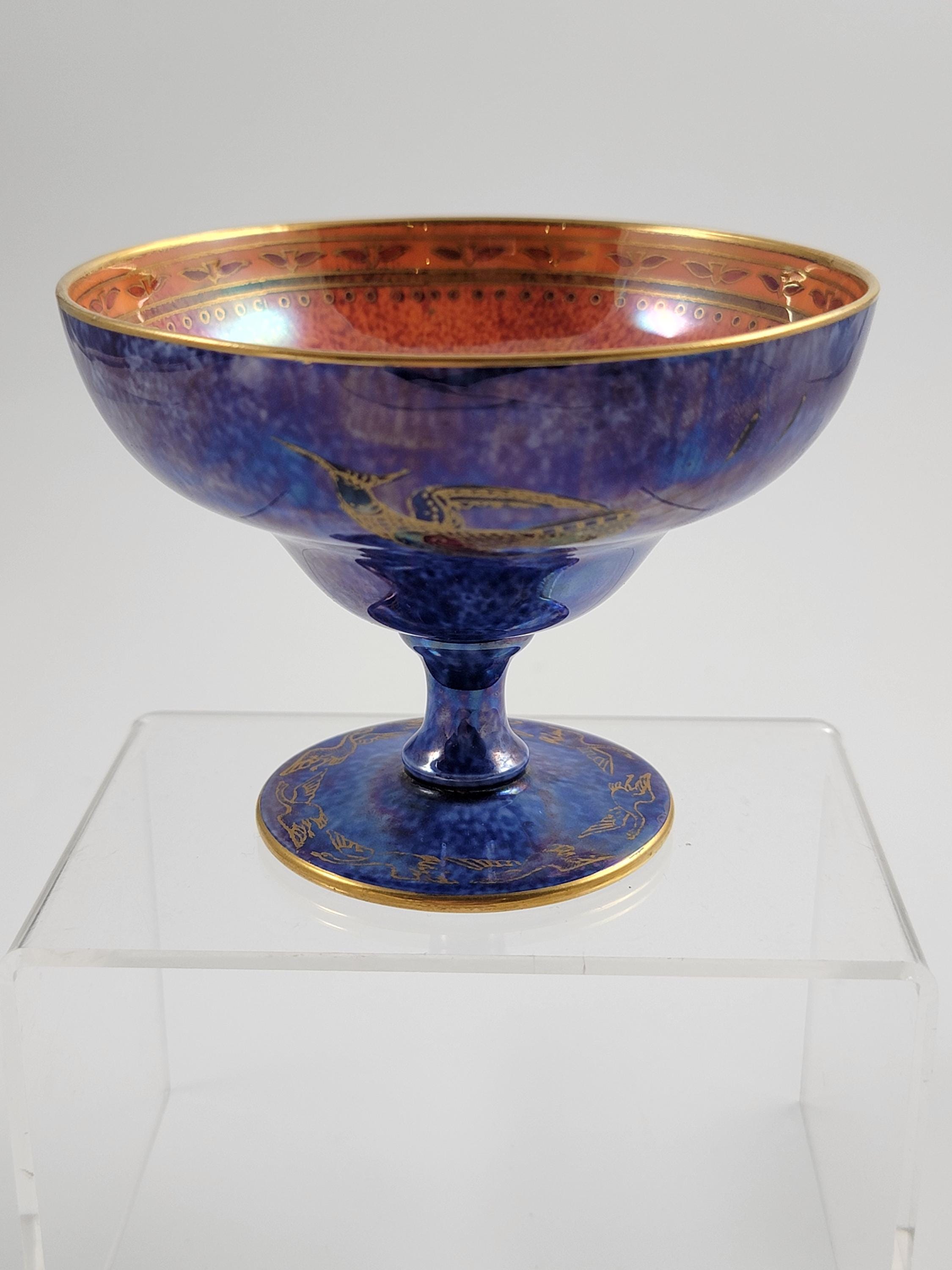 Makeig-Jones Wedgwood Lustre Melba Cup, Hummingbird & Geese, Z5294, c.1915