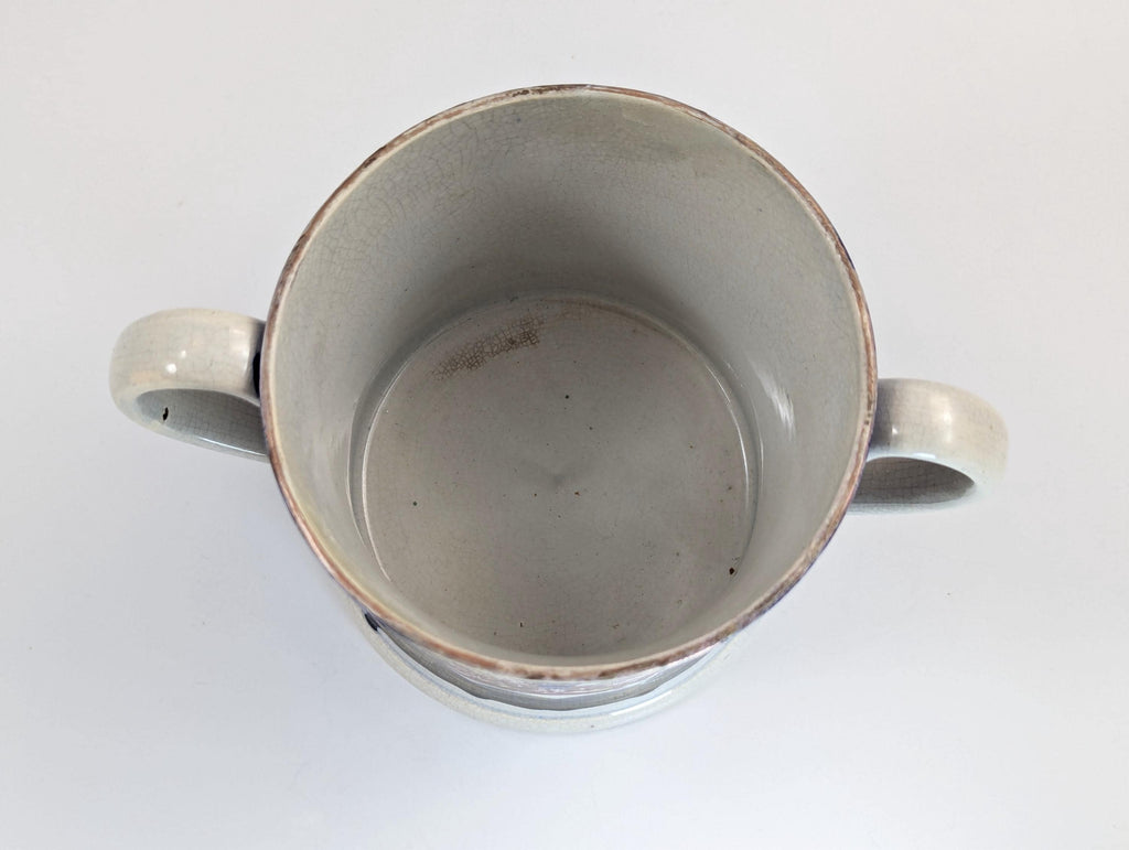 Antique Staffordshire Pearlware Mug: Chinoiserie Transfer, Cobalt & Gilt, c.1820