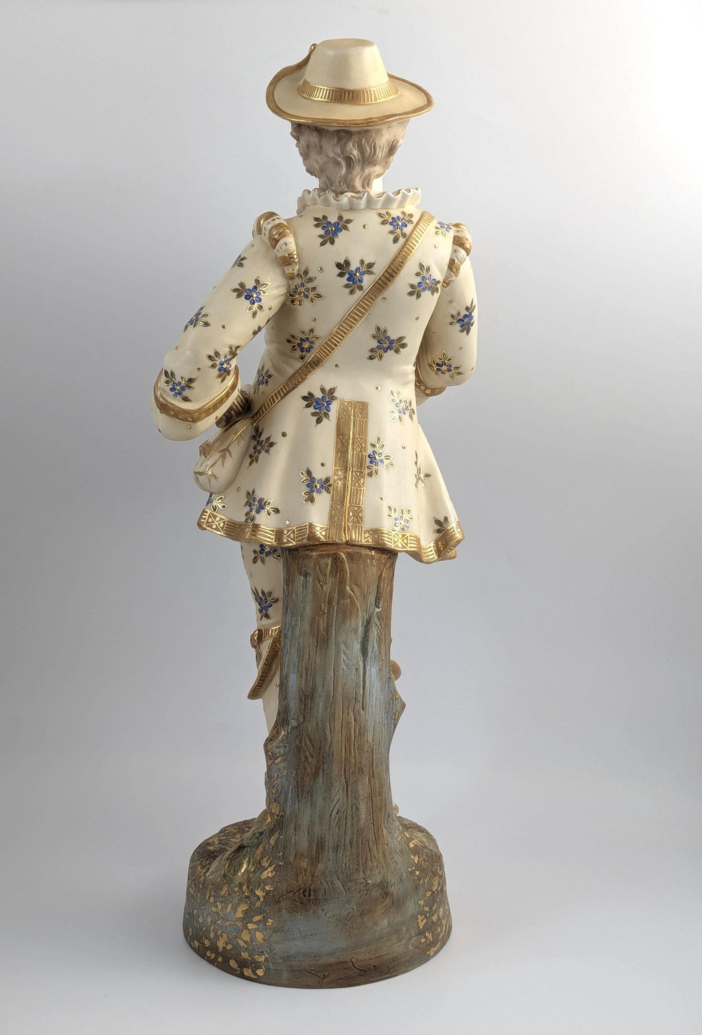 Dresden Style Porcelain Figurine, Gilt & Floral, c.1900, Thuringia/Italy, 51cm