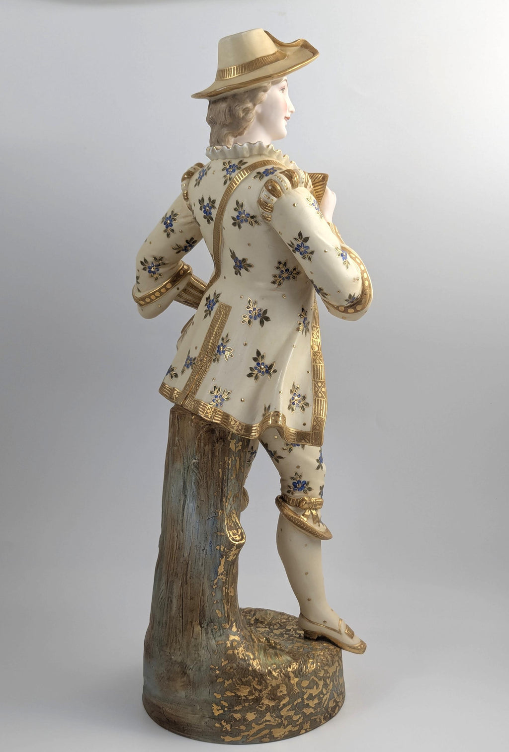 Dresden Style Porcelain Figurine, Gilt & Floral, c.1900, Thuringia/Italy, 51cm