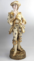 Dresden Style Porcelain Figurine, Gilt & Floral, c.1900, Thuringia/Italy, 51cm