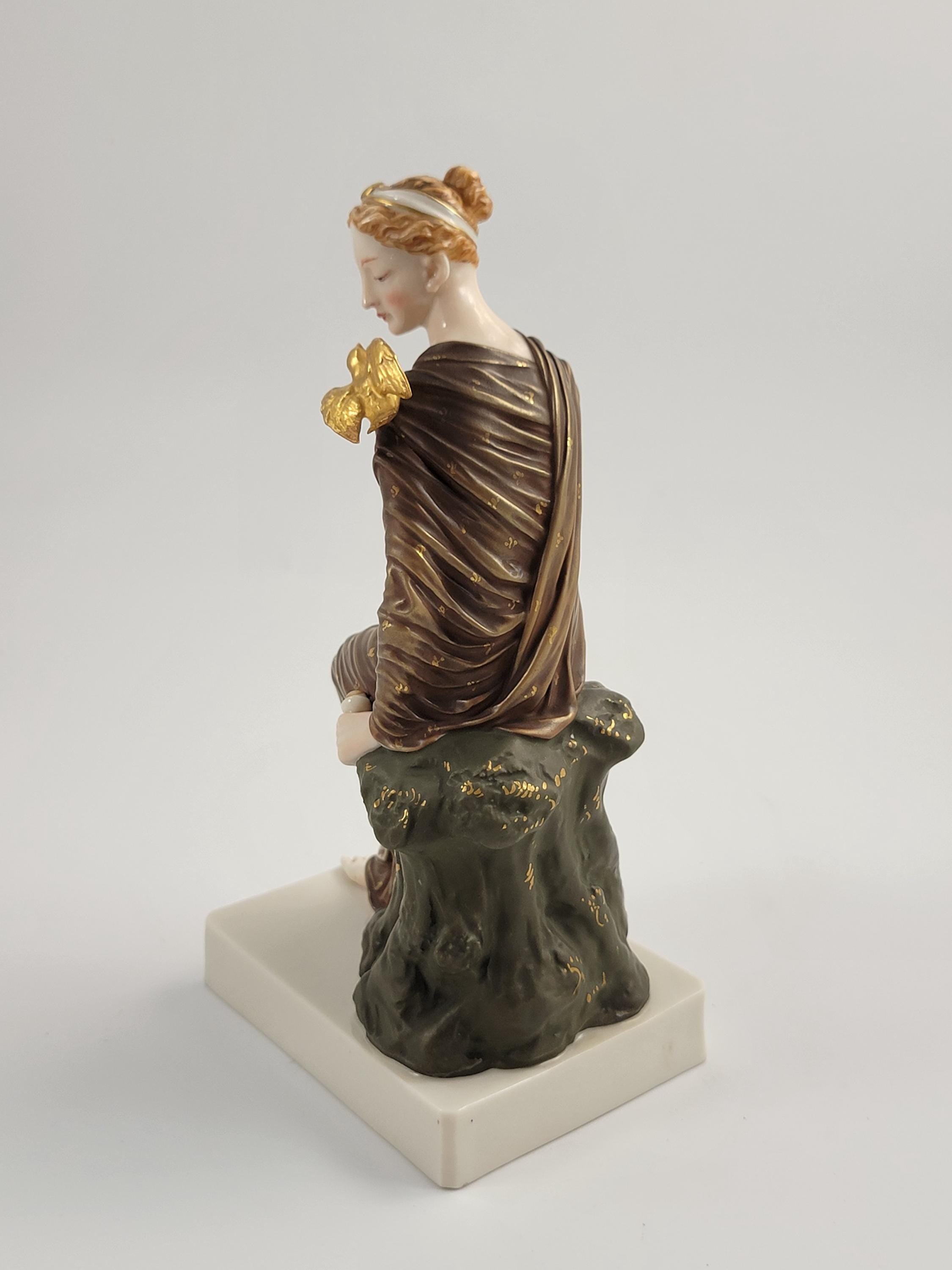 Royal Worcester Porcelain Figure, Maiden with Dove, 1880