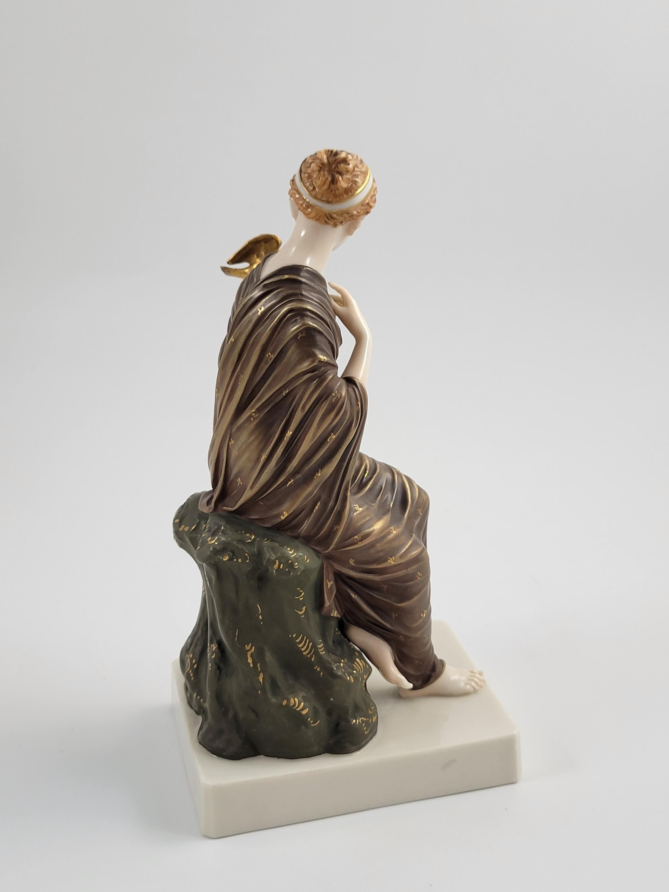 Royal Worcester Porcelain Figure, Maiden with Dove, 1880