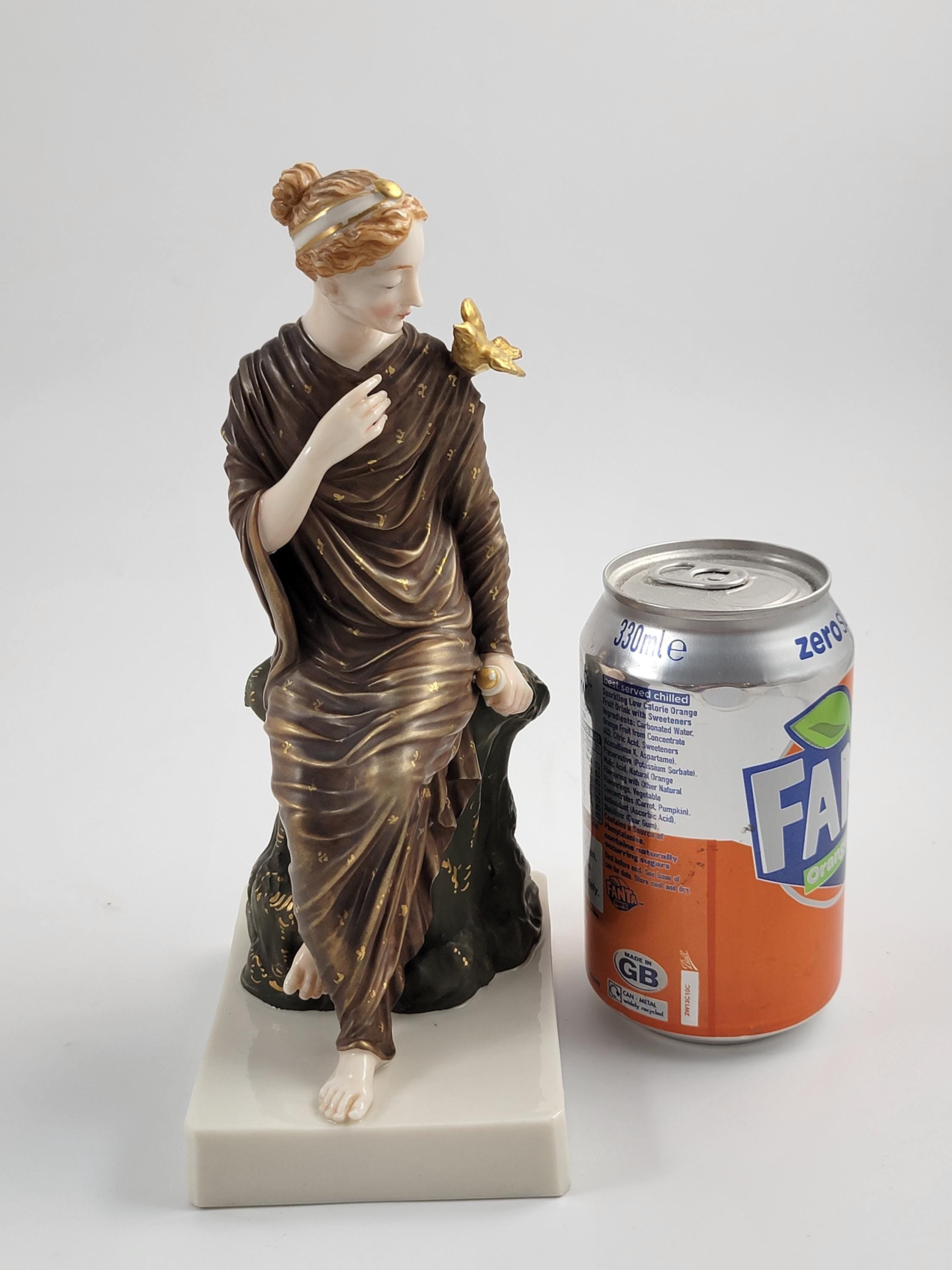 Royal Worcester Porcelain Figure, Maiden with Dove, 1880