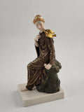Royal Worcester Porcelain Figure, Maiden with Dove, 1880