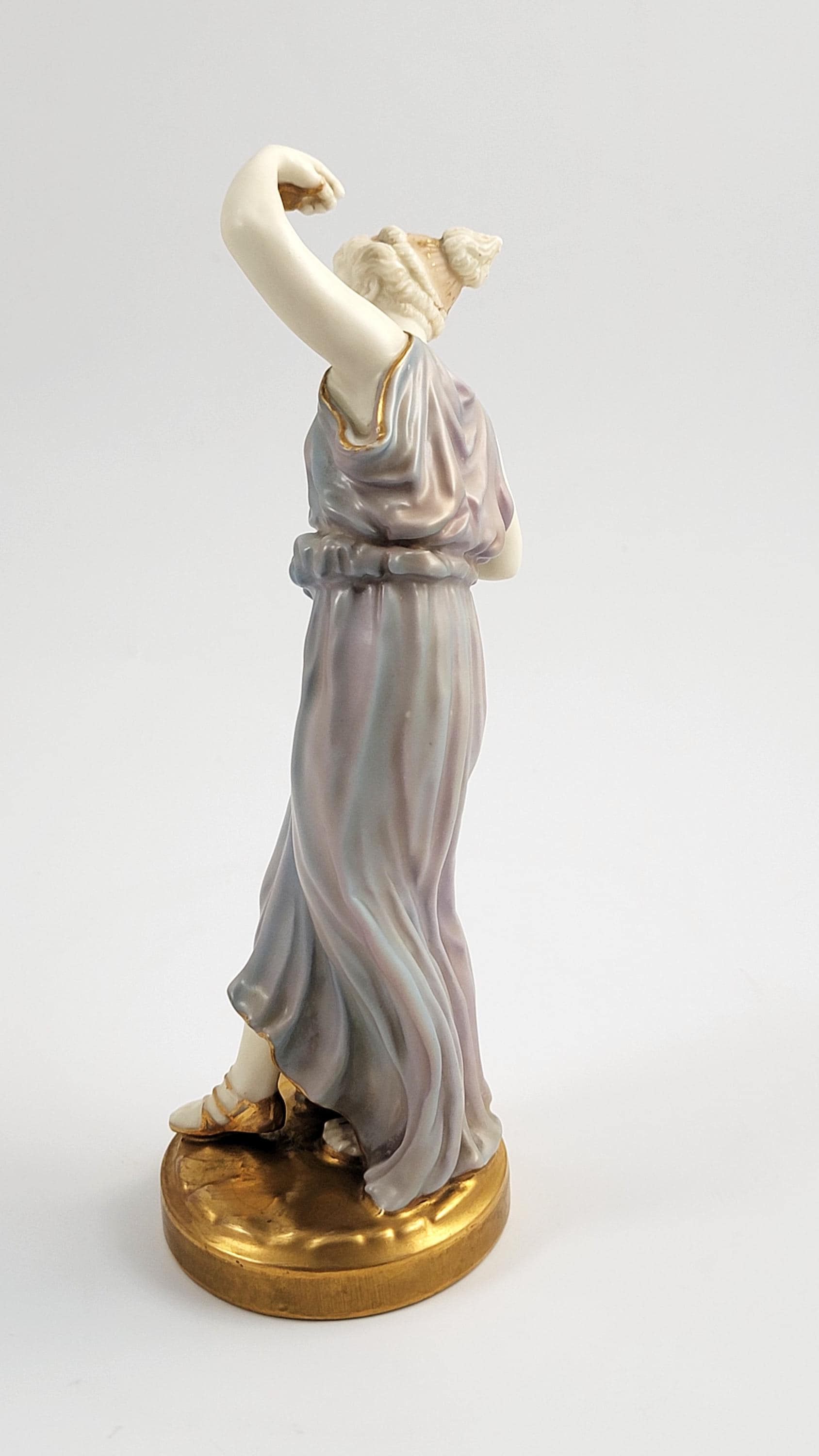 Rare Royal Worcester Porcelain Figurine of a Dancing, Lustrous Dark Glaze