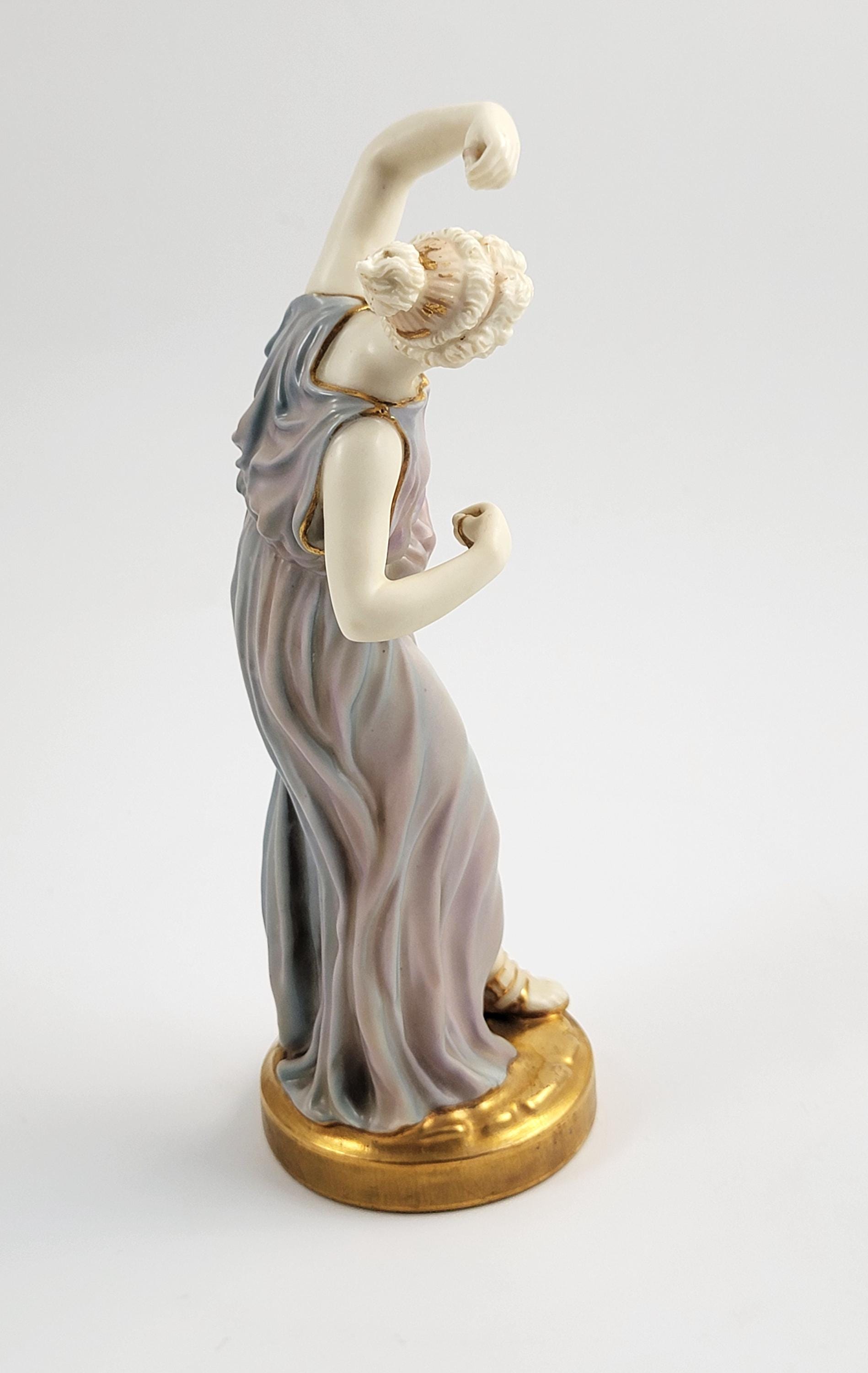 Rare Royal Worcester Porcelain Figurine of a Dancing, Lustrous Dark Glaze