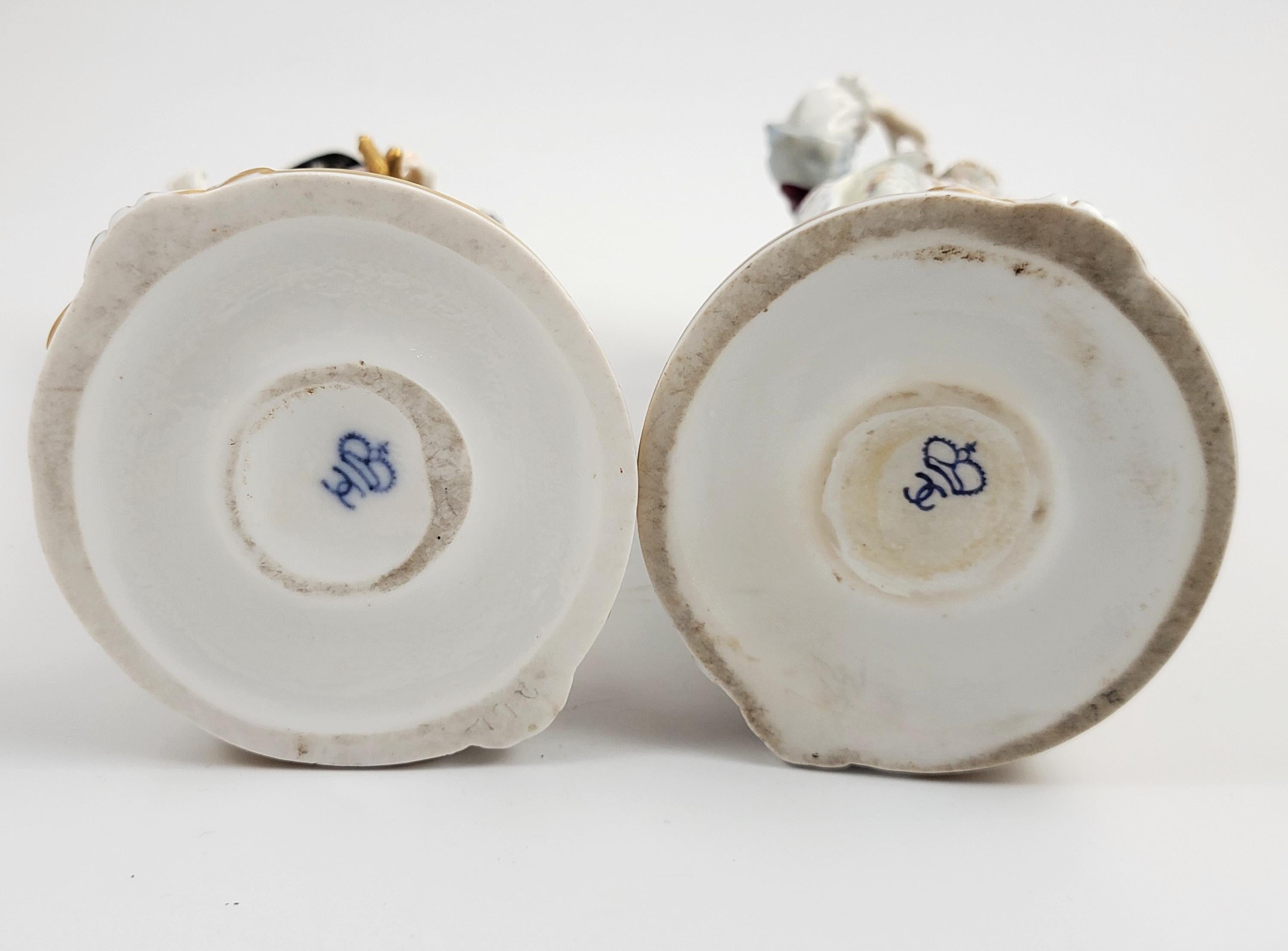 Rare Ludwigsburg Porcelain Figurines: Rococo Musketeer & Lady, c.1758-1793