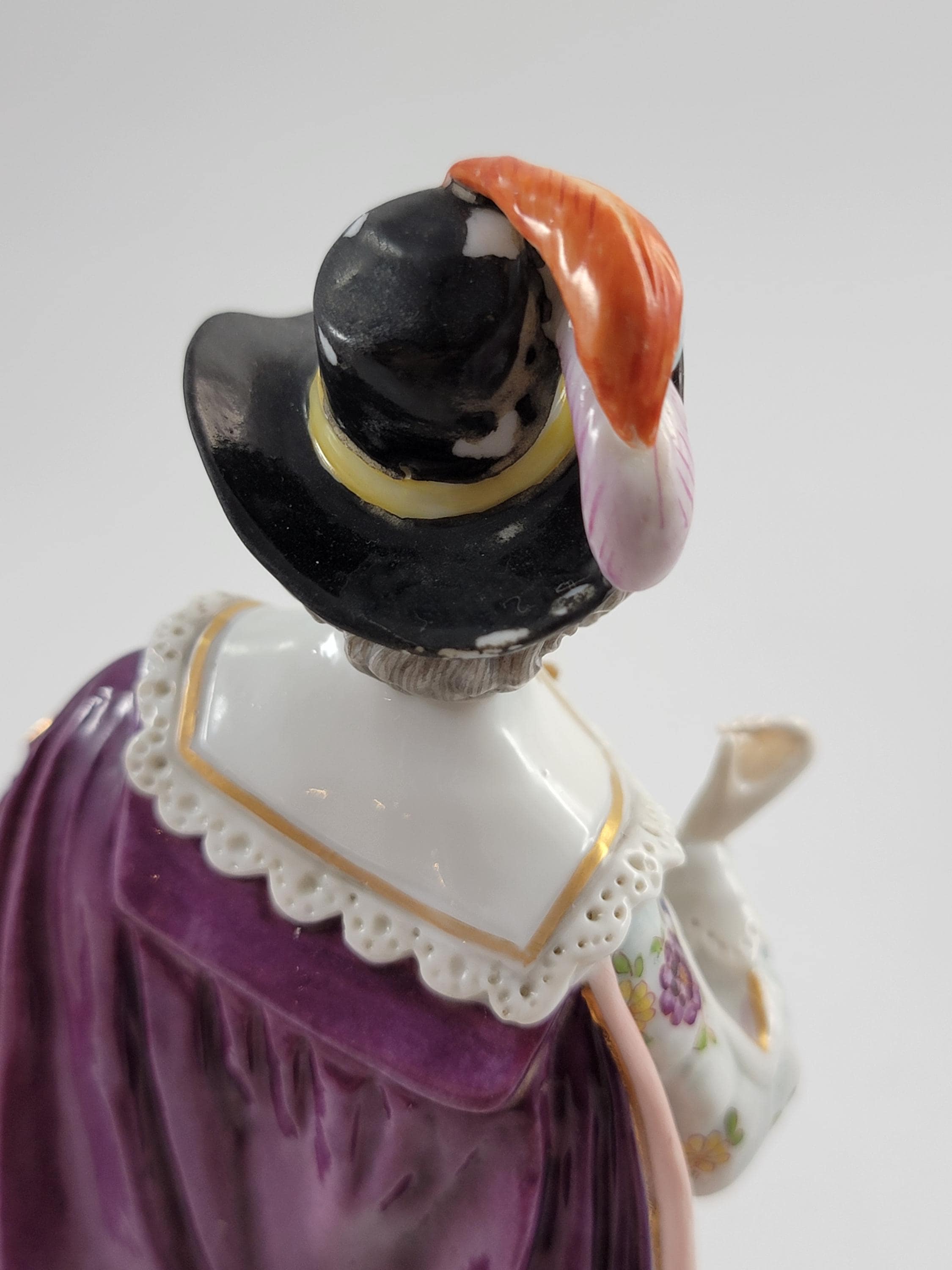 Rare Ludwigsburg Porcelain Figurines: Rococo Musketeer & Lady, c.1758-1793