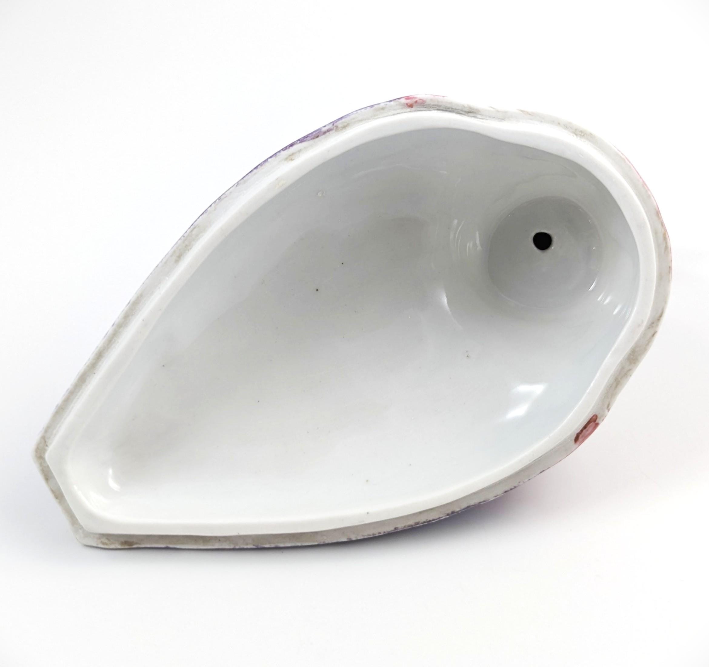 Russian Kuznetsov Porcelain Bird Butter Dish, Antique Imperial, c.1880