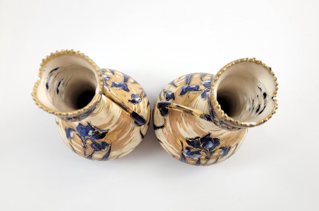 Antique Pair of Art Nouveau Porcelain Vases, Decorated by Ernst Wahliss, c. 1895