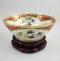 Chamberlain Worcester Dragon in Compartments Bowl, c.1815, Mahogany Stand