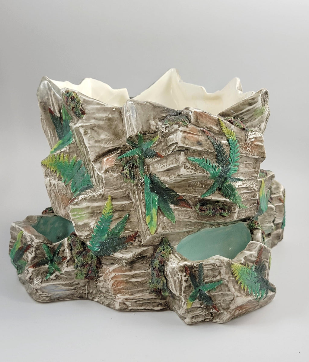 Royal Worcester Majolica Fern Rockwork Jardiniere, England, c.1866, Rare Victorian