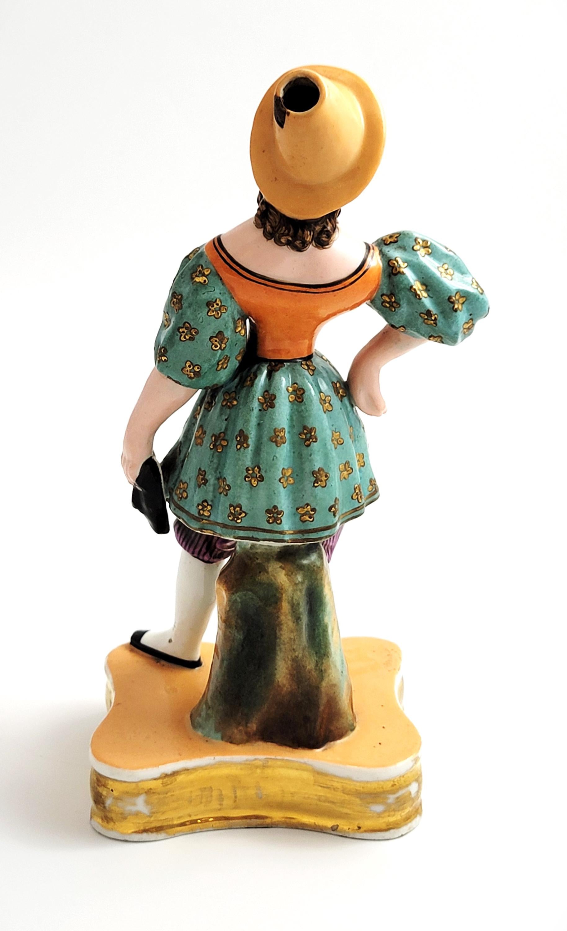 Jacob Petit Perfume Bottle, French Ceramic Figurine, Columbina, c.1830