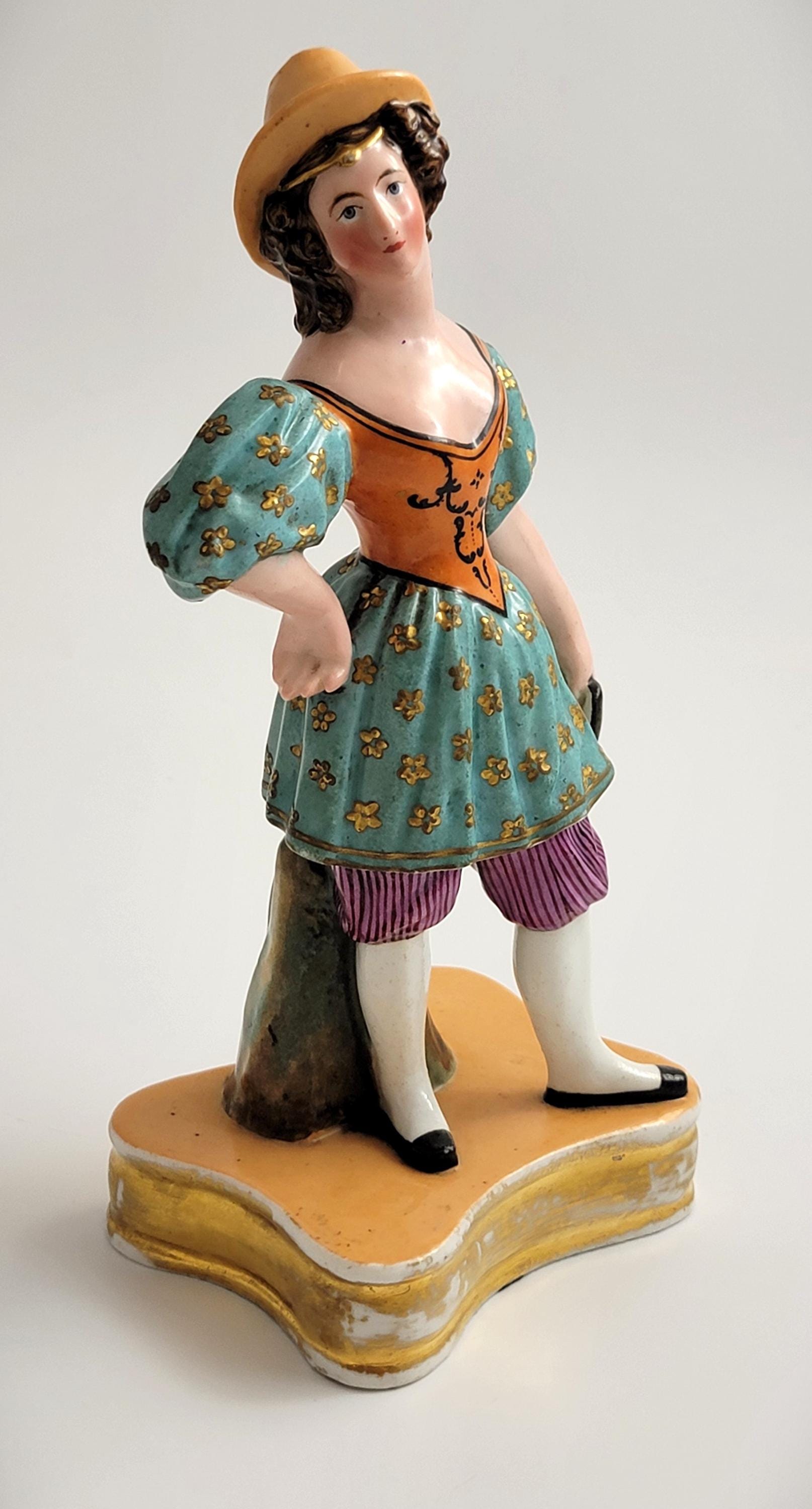 Jacob Petit Perfume Bottle, French Ceramic Figurine, Columbina, c.1830