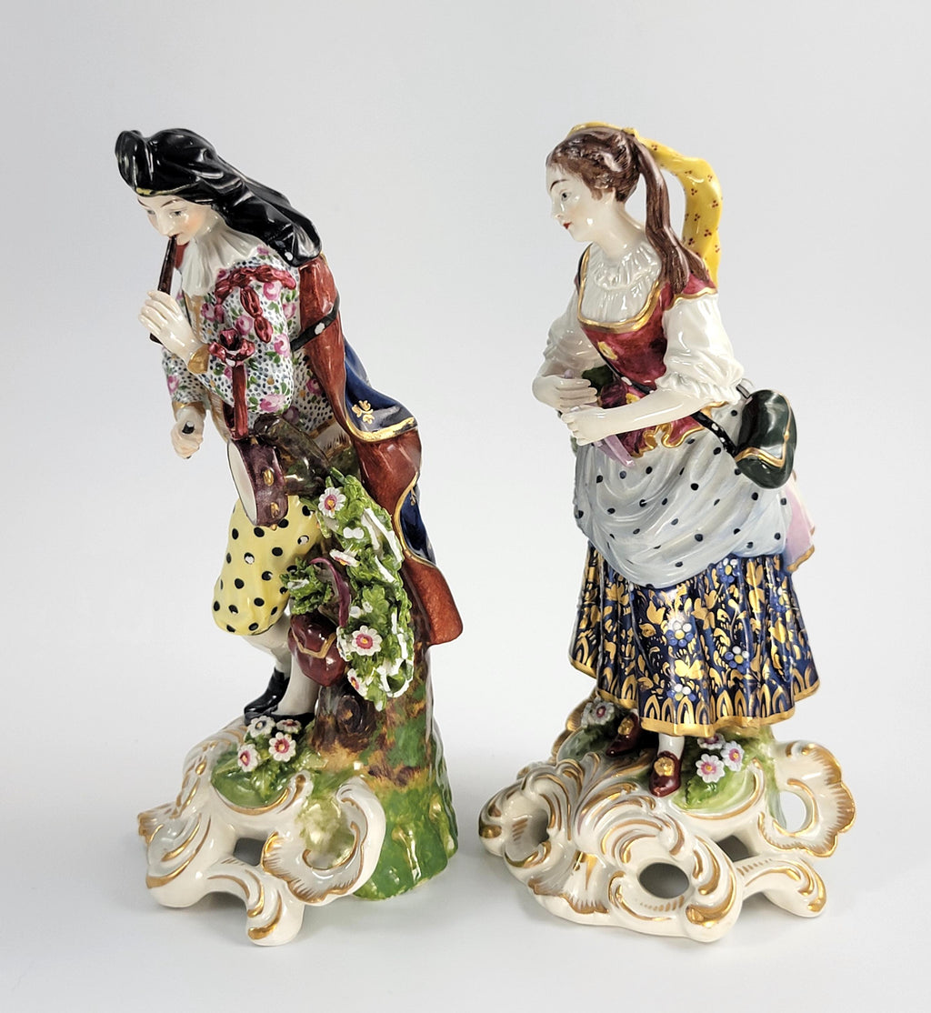 Samson Porcelain Musician Figures, Pair, Paris, After Derby, c.1880